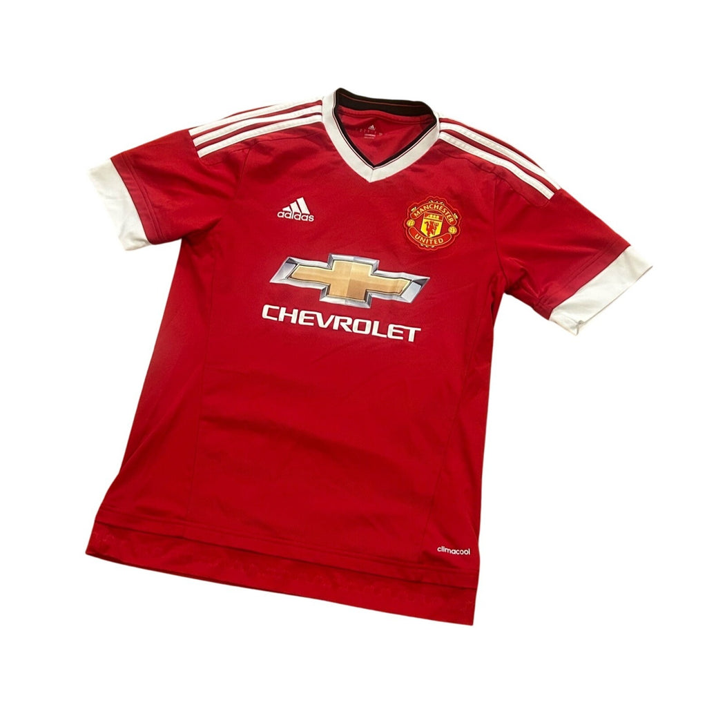 Adidas 2015-2016 Manchester United Red Home Kit Soccer Jersey Men's Small