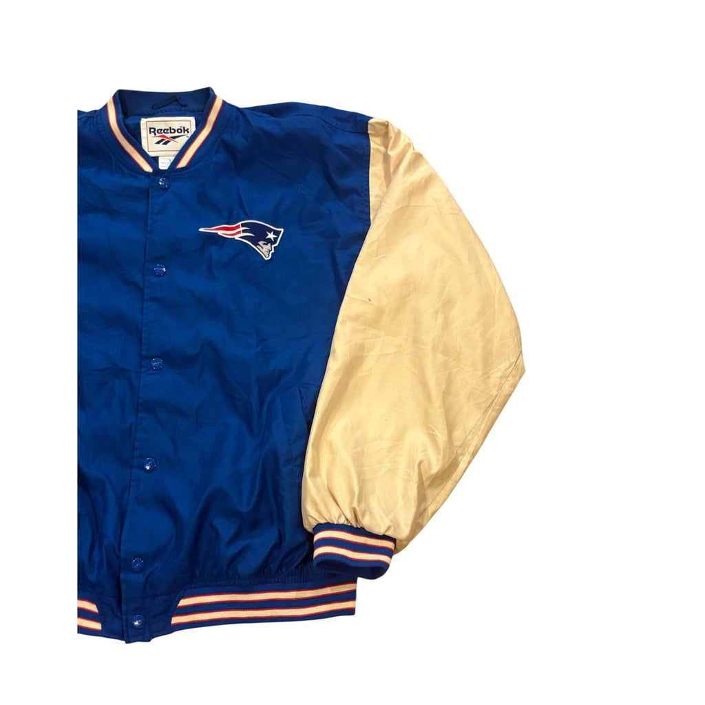 Vintage 90s Reebok New England Patriots Two Tone NFL Bomber Jacket Men's Large