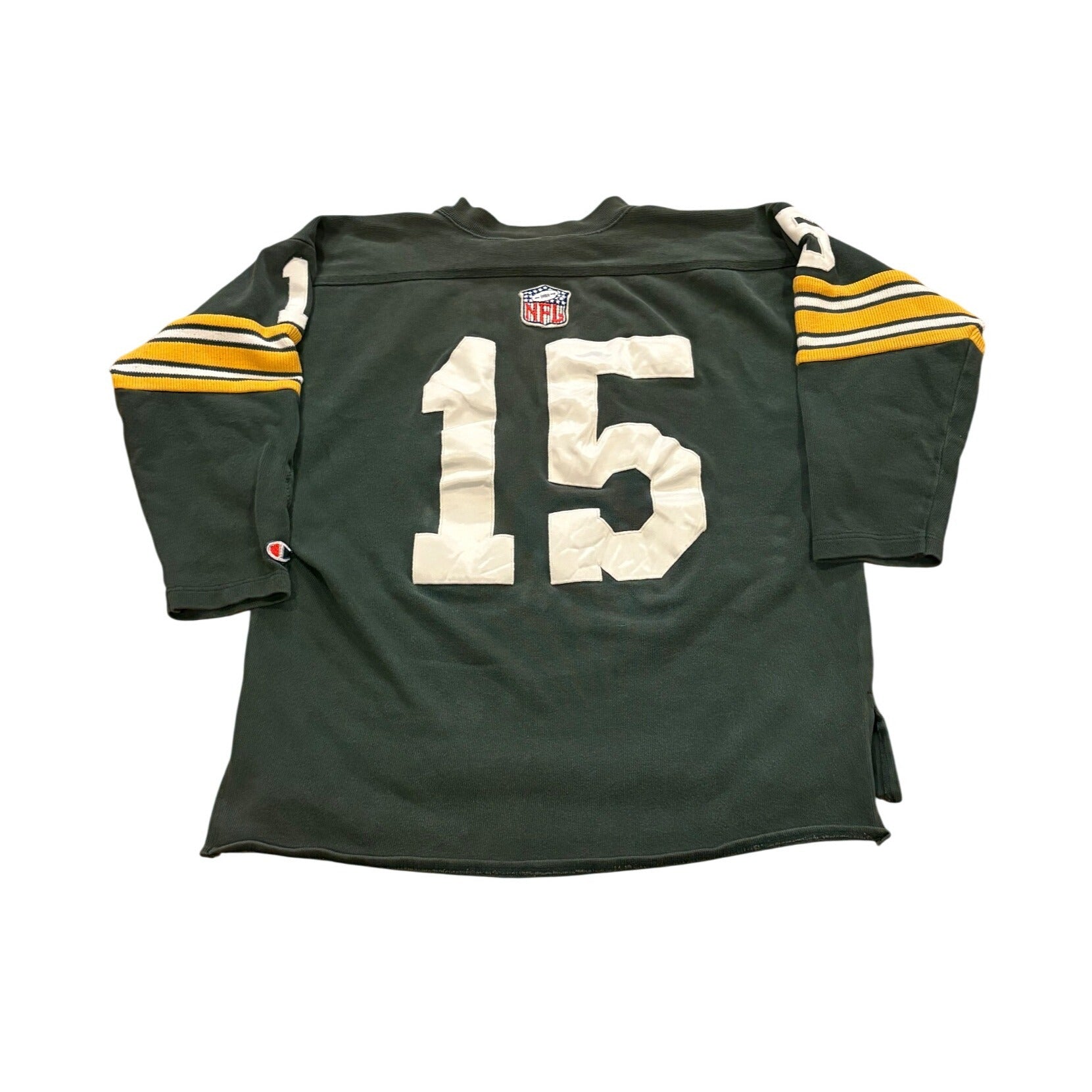 Vintage Champion Throwbacks Green Bay Packers Bart Starr #15 Sweatshirt Jersey L