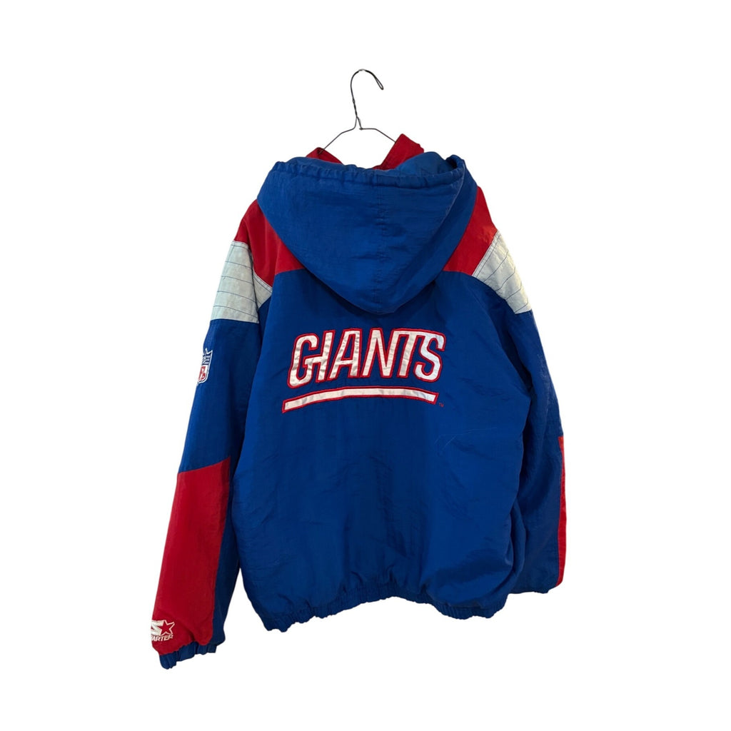 Vtg 90s Starter New York Giants Pro Line Puffer Jacket Men's XL Pullover 1/2 Zip