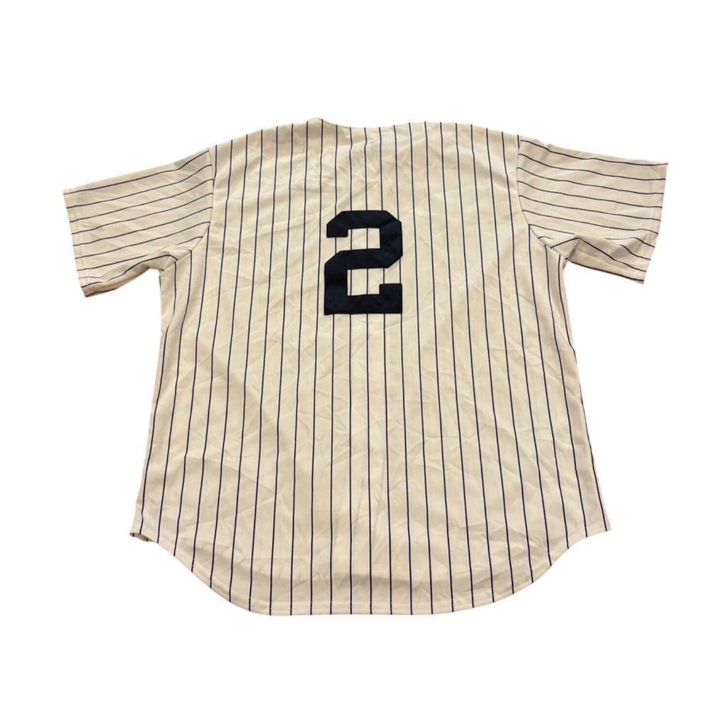 Majestic New York Yankees Derek Jeter #2 Home White Jersey Men's XL NWT w/Flaws