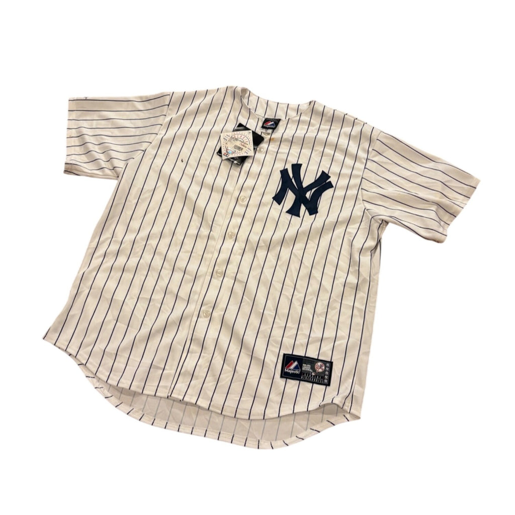 Majestic New York Yankees Derek Jeter #2 Home White Jersey Men's XL NWT w/Flaws