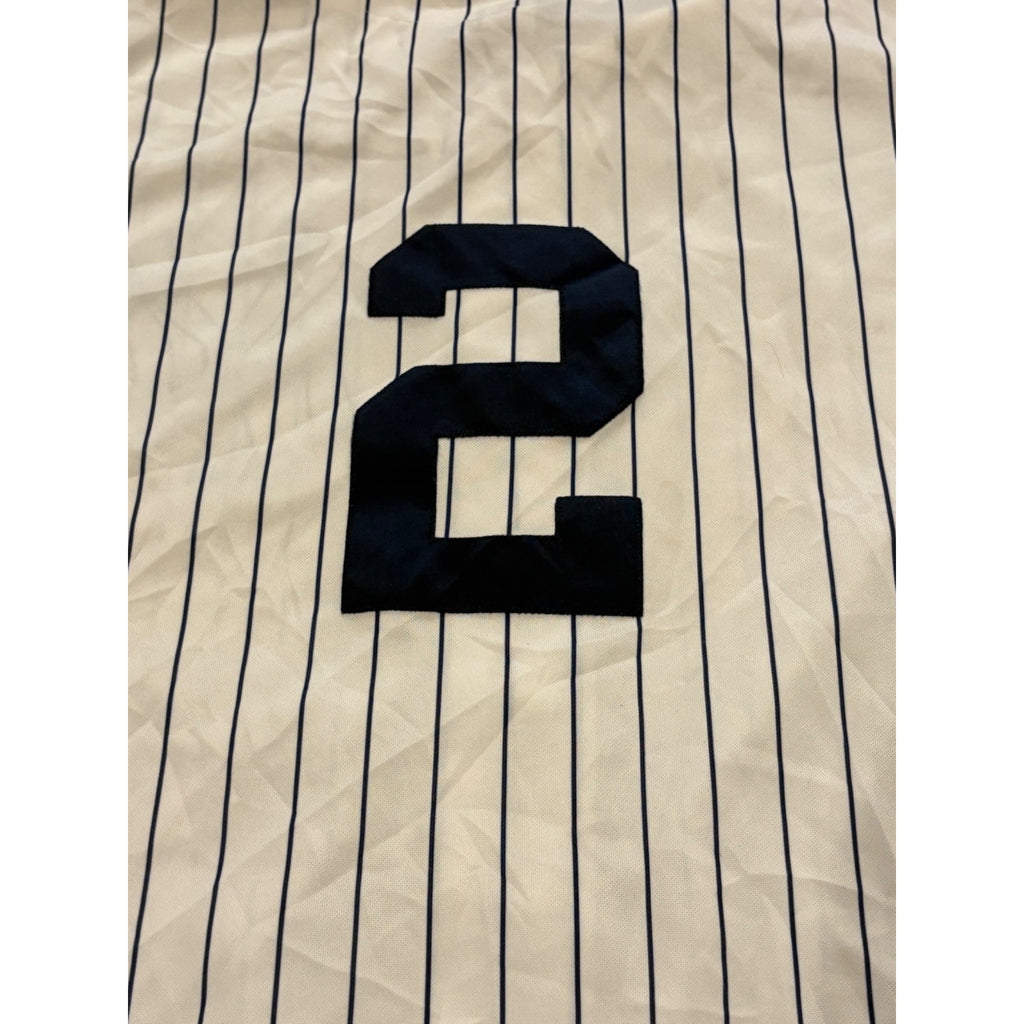 Majestic New York Yankees Derek Jeter #2 Home White Jersey Men's XL NWT w/Flaws