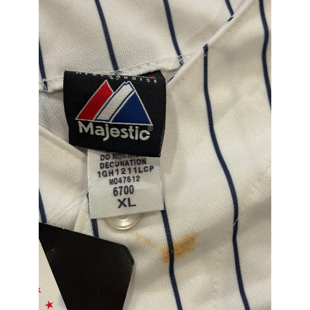 Majestic New York Yankees Derek Jeter #2 Home White Jersey Men's XL NWT w/Flaws