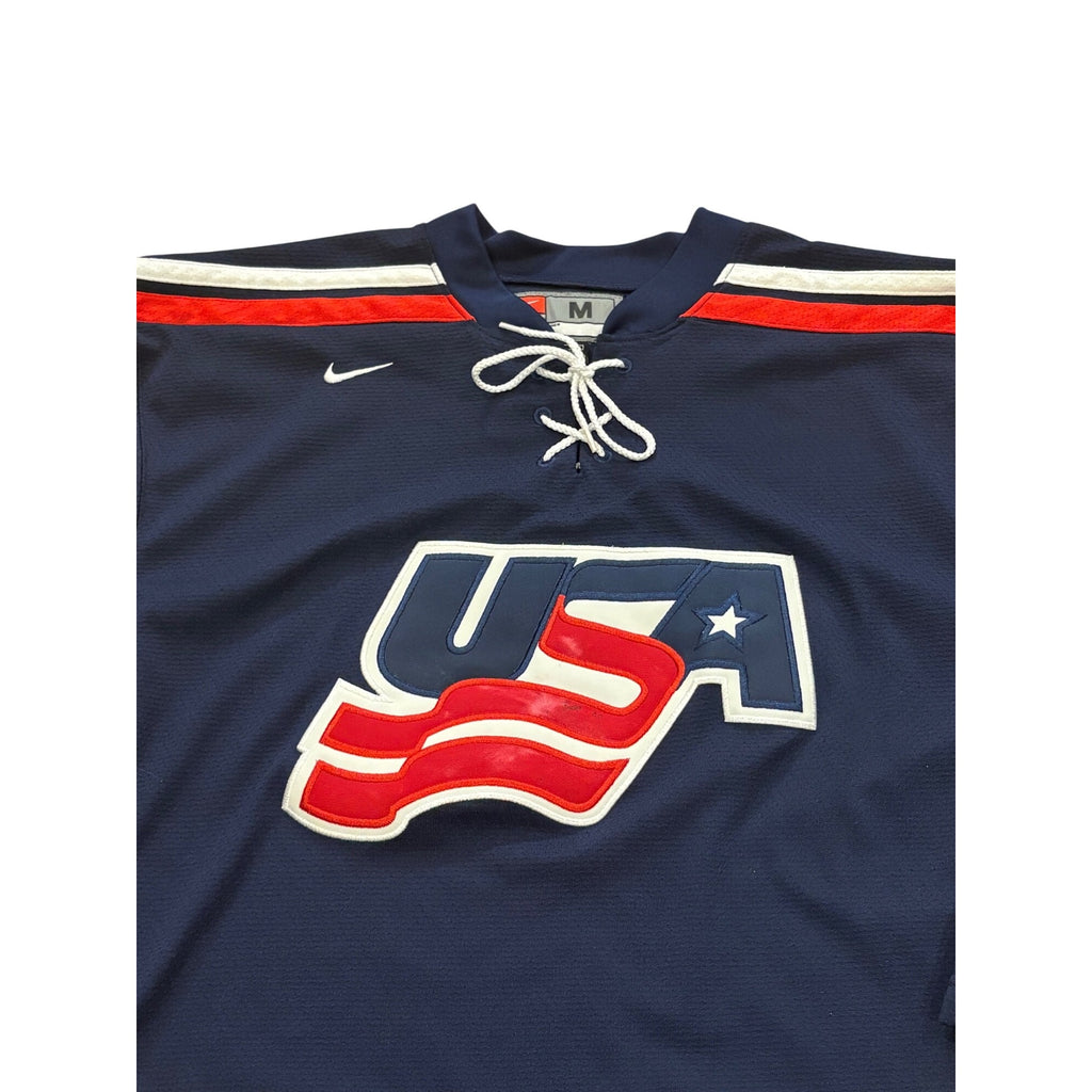 Nike Team USA Hockey Stitched Blue Hockey Jersey Youth Size Medium