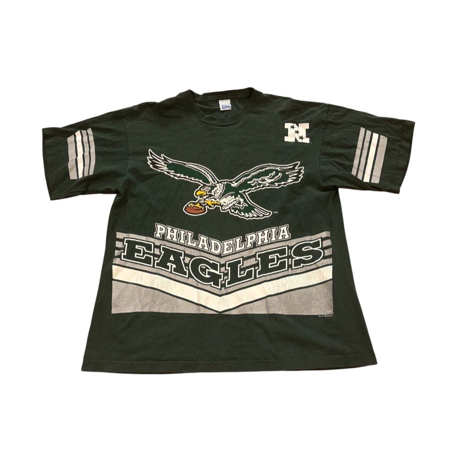 Vintage 1995 Salem Sportswear Philadelphia Eagles Double Sided AOP T-Shirt 2XL