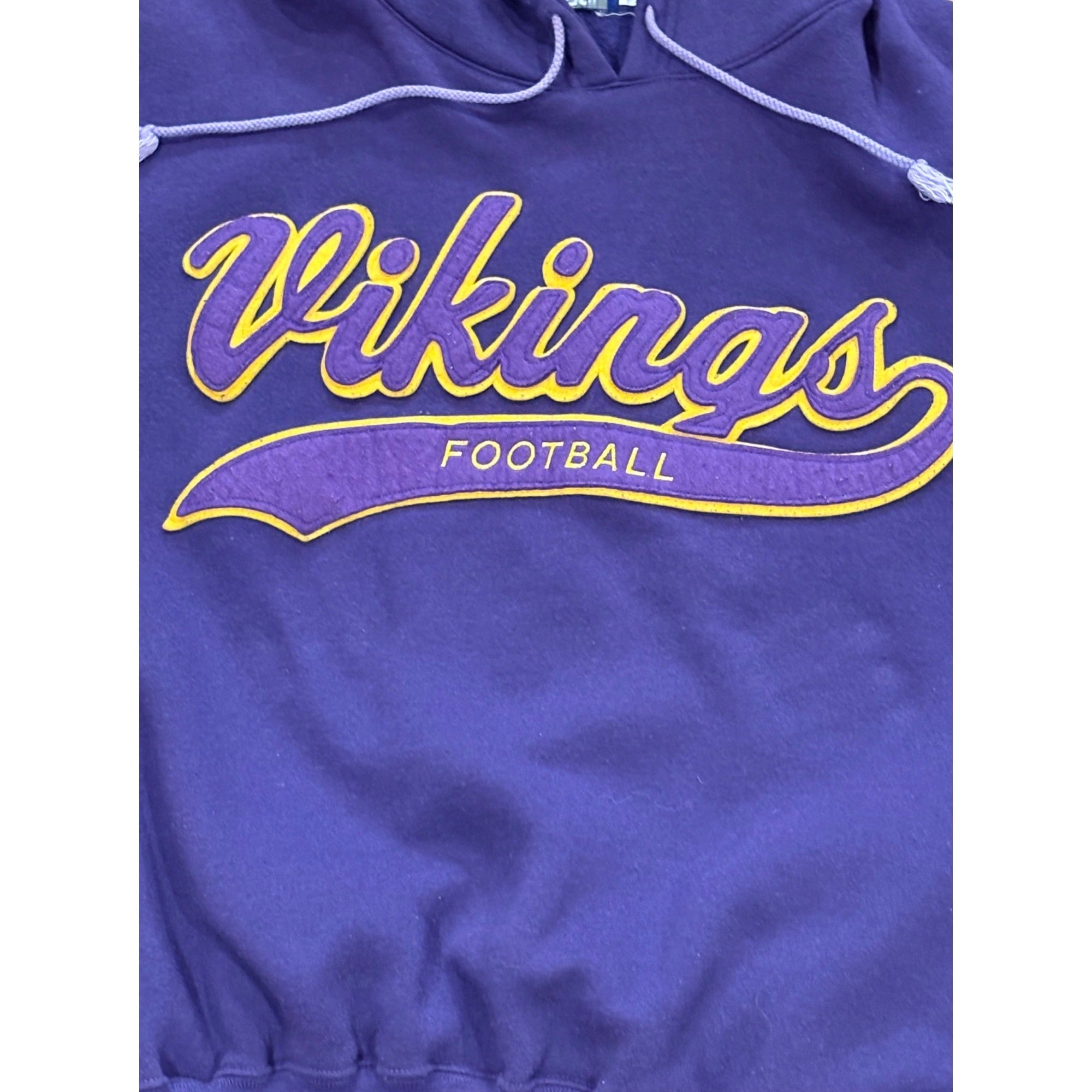 Vintage Starter 90s Minnesota Vikings Tail Sweep NFL Hooded Sweatshirt Large