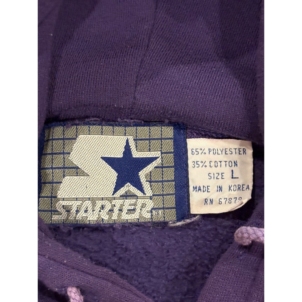 Vintage Starter 90s Minnesota Vikings Tail Sweep NFL Hooded Sweatshirt Large