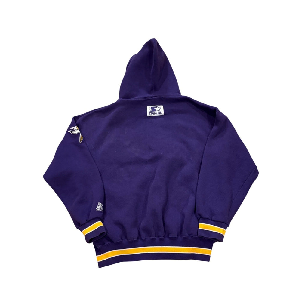 Vintage Starter 90s Minnesota Vikings Tail Sweep NFL Hooded Sweatshirt Large