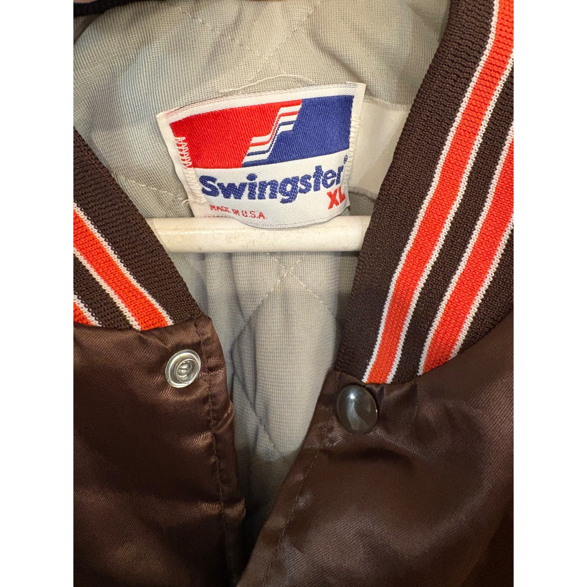 Vintage 80s Swingster Cleveland Browns NFL Football Satin Jacket Men's XL