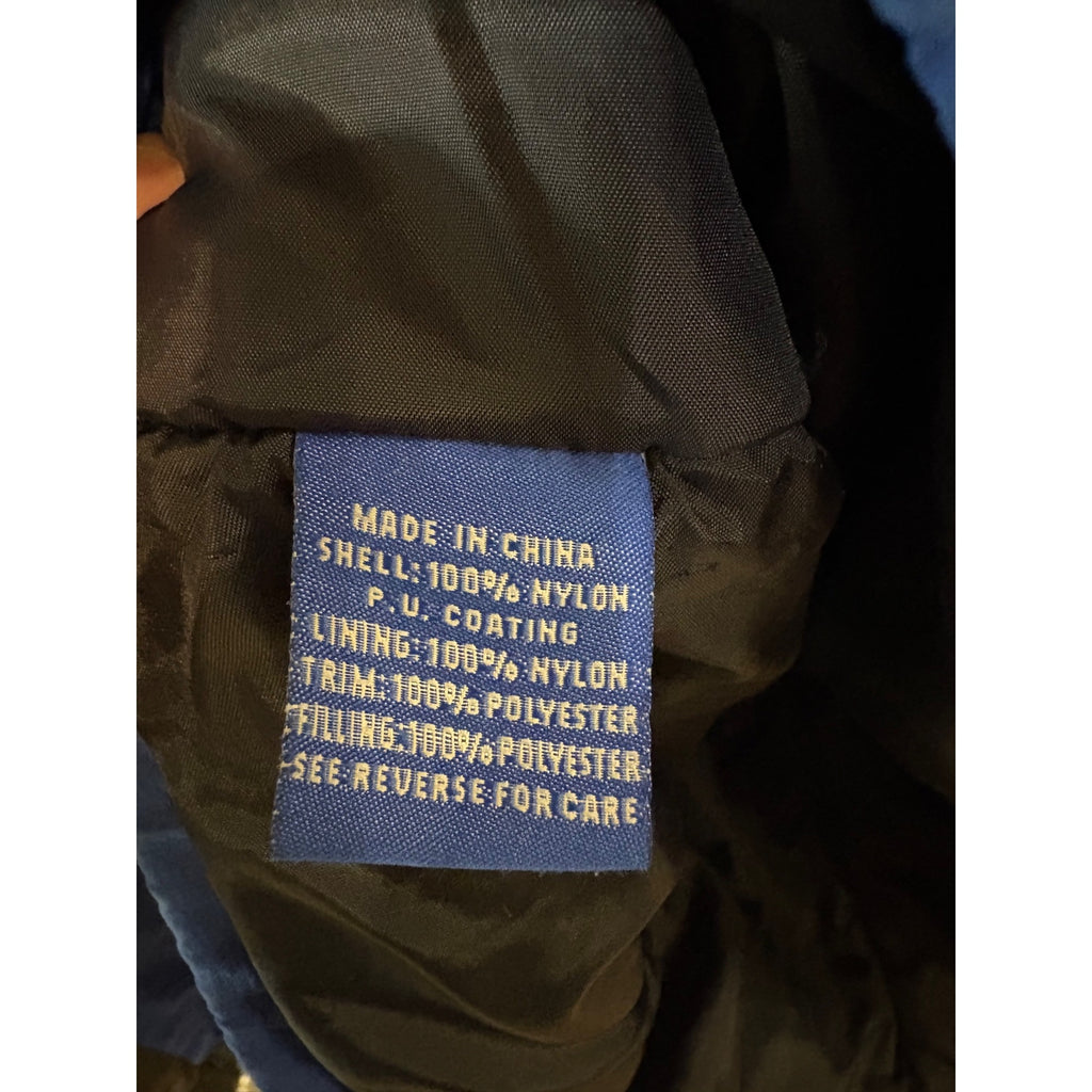 Starter New York Rangers NHL Hockey Puffer Jacket Youth Large Blue 1/2 Zip