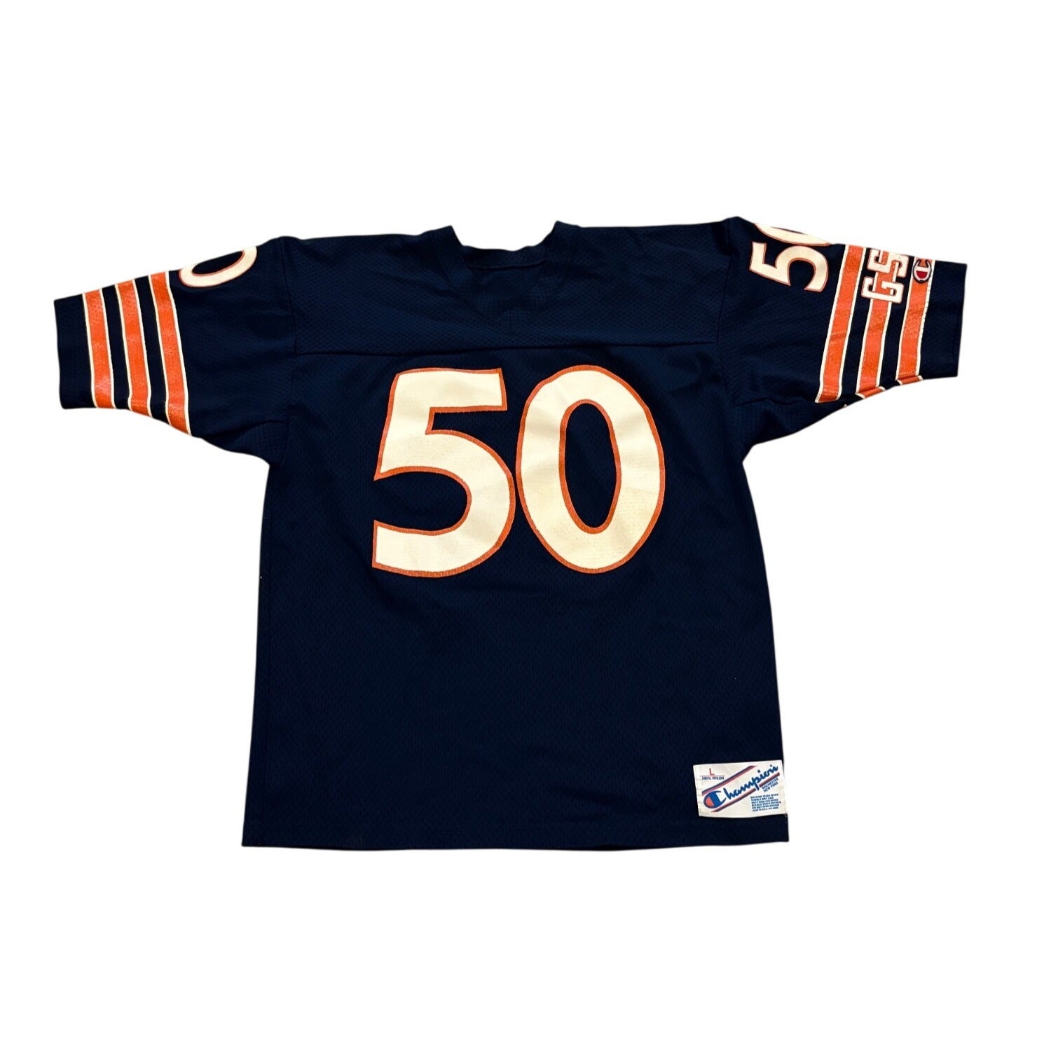 Vintage 80s Champion Mike Singletary #50 NFL Football Jersey Navy Blue Large