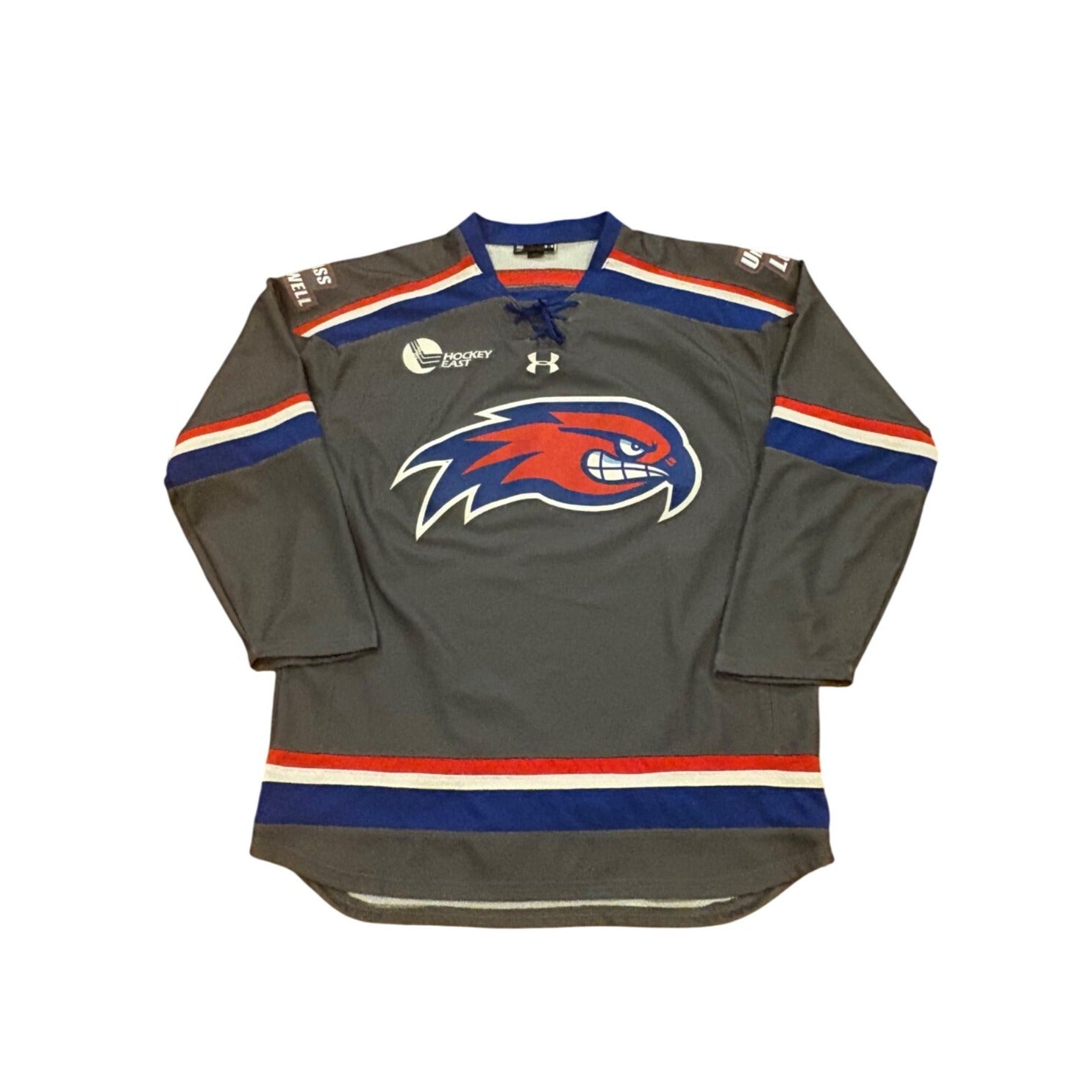 Under Armour UMass Lowell River Hawks Gray Alternate NCAA Hockey Jersey Medium