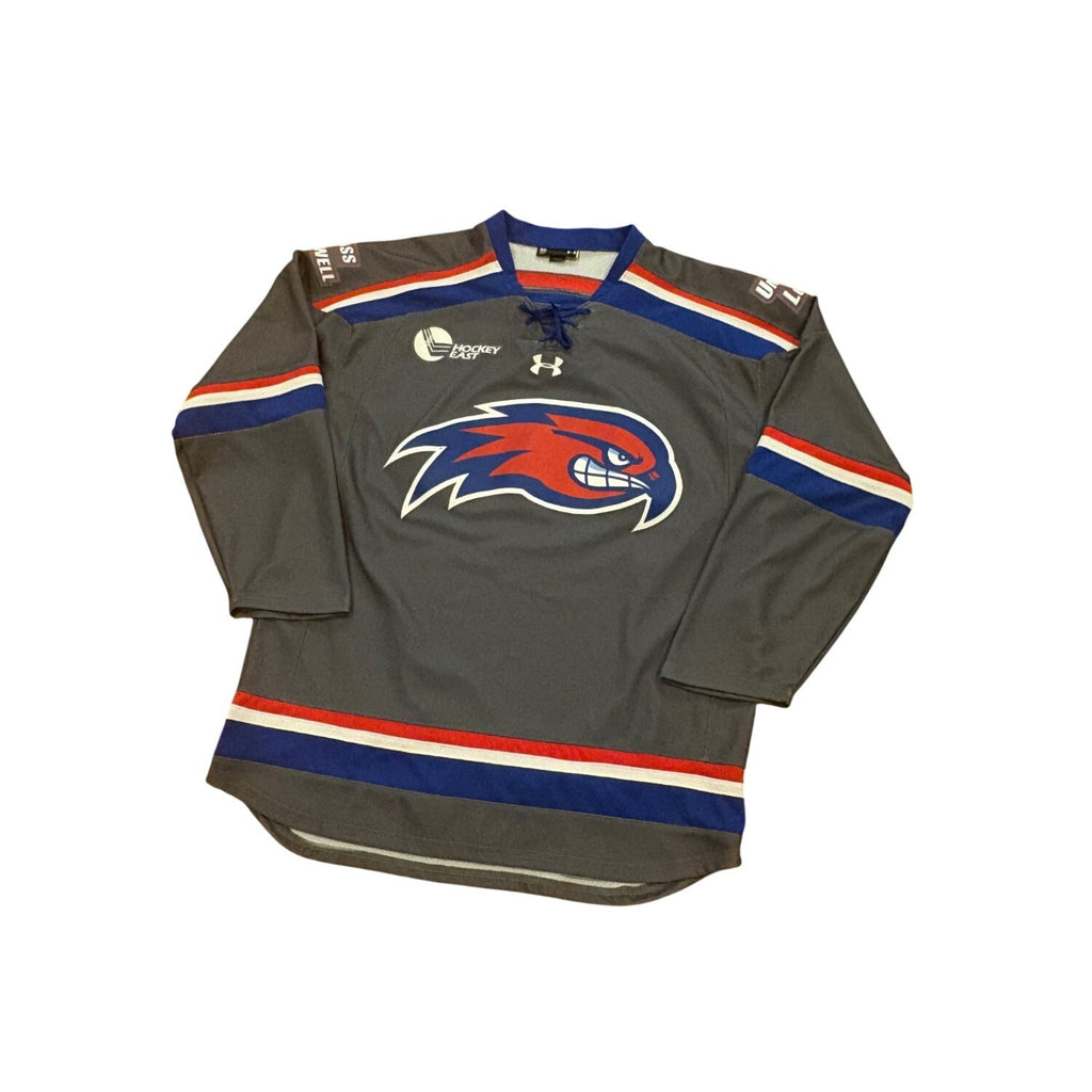 Under Armour UMass Lowell River Hawks Gray Alternate NCAA Hockey Jersey Medium