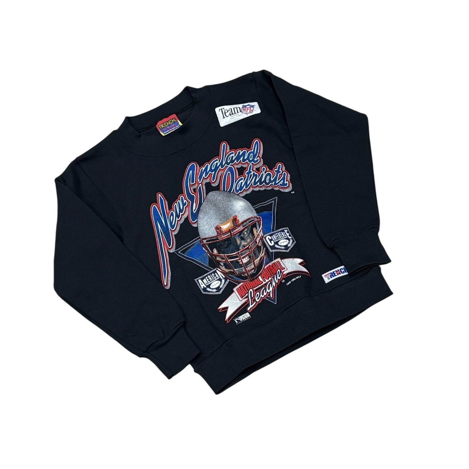 Vintage 1995 Trench Kids New England Patriots Crewneck Sweatshirt Small NWT
