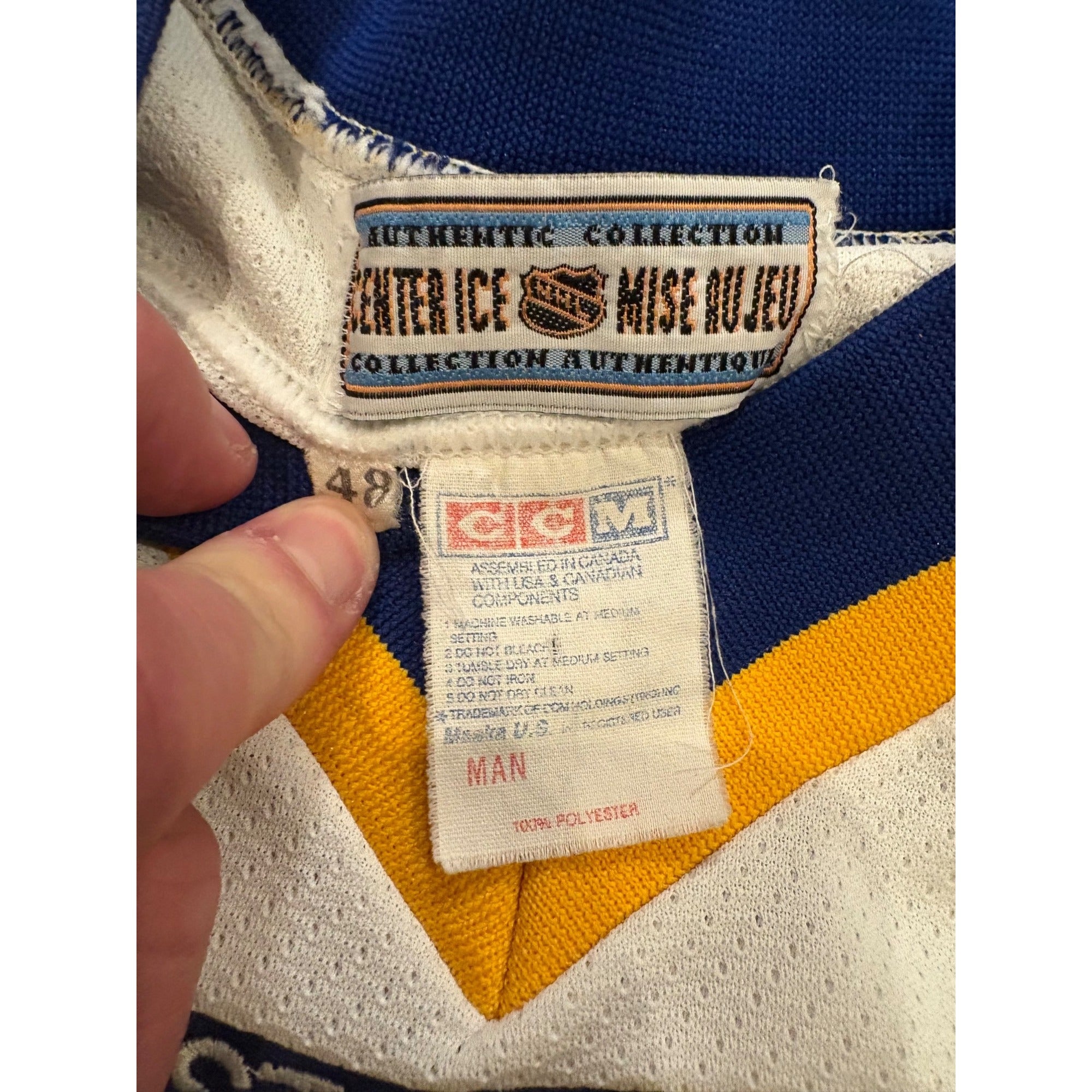 Vintage 90s CCM Center Ice St. Louis Blues Authentic NHL Hockey Jersey Men's 48
