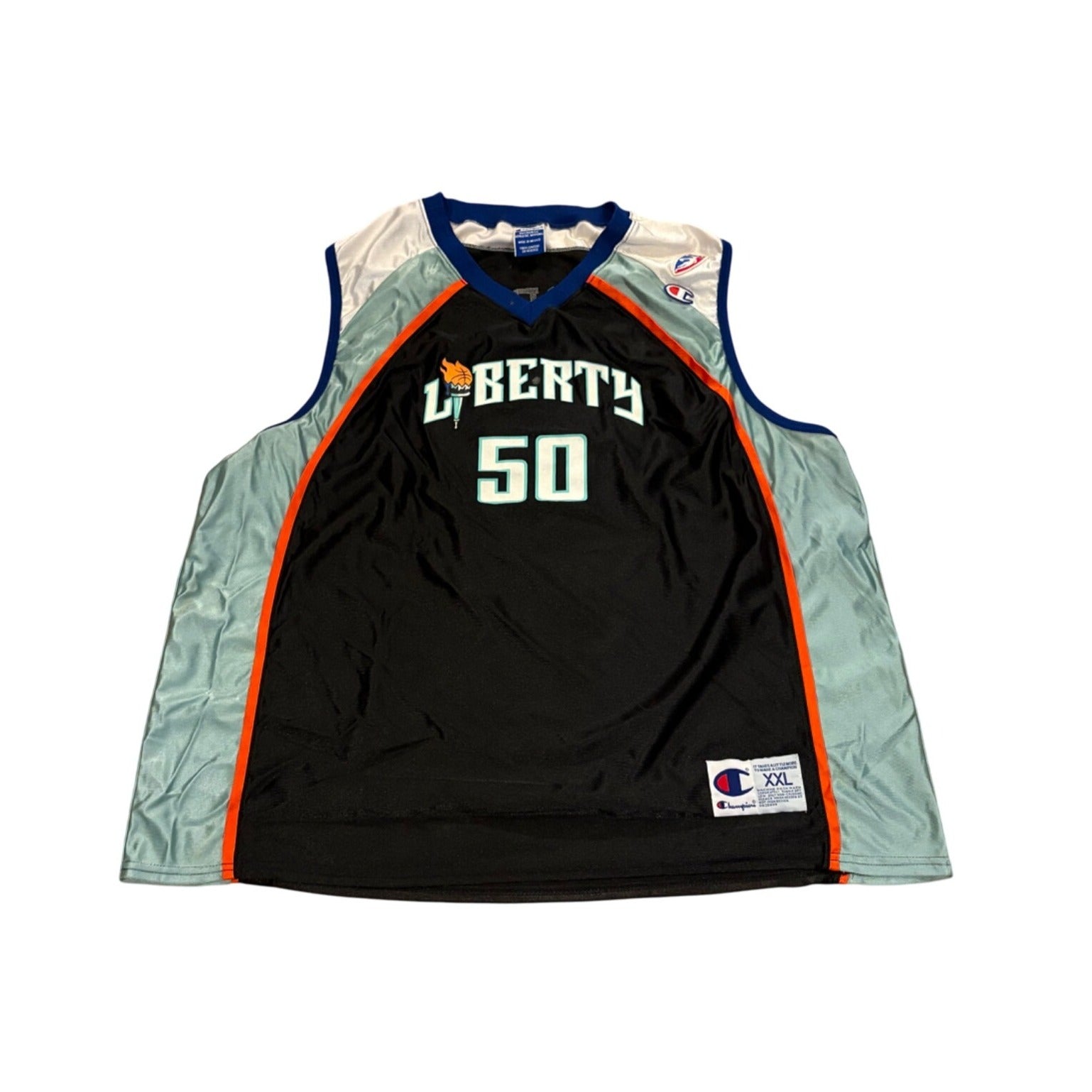 Vintage 90s Champion New York Liberty Rebecca Lobo #50 WNBA Jersey Size 2XL