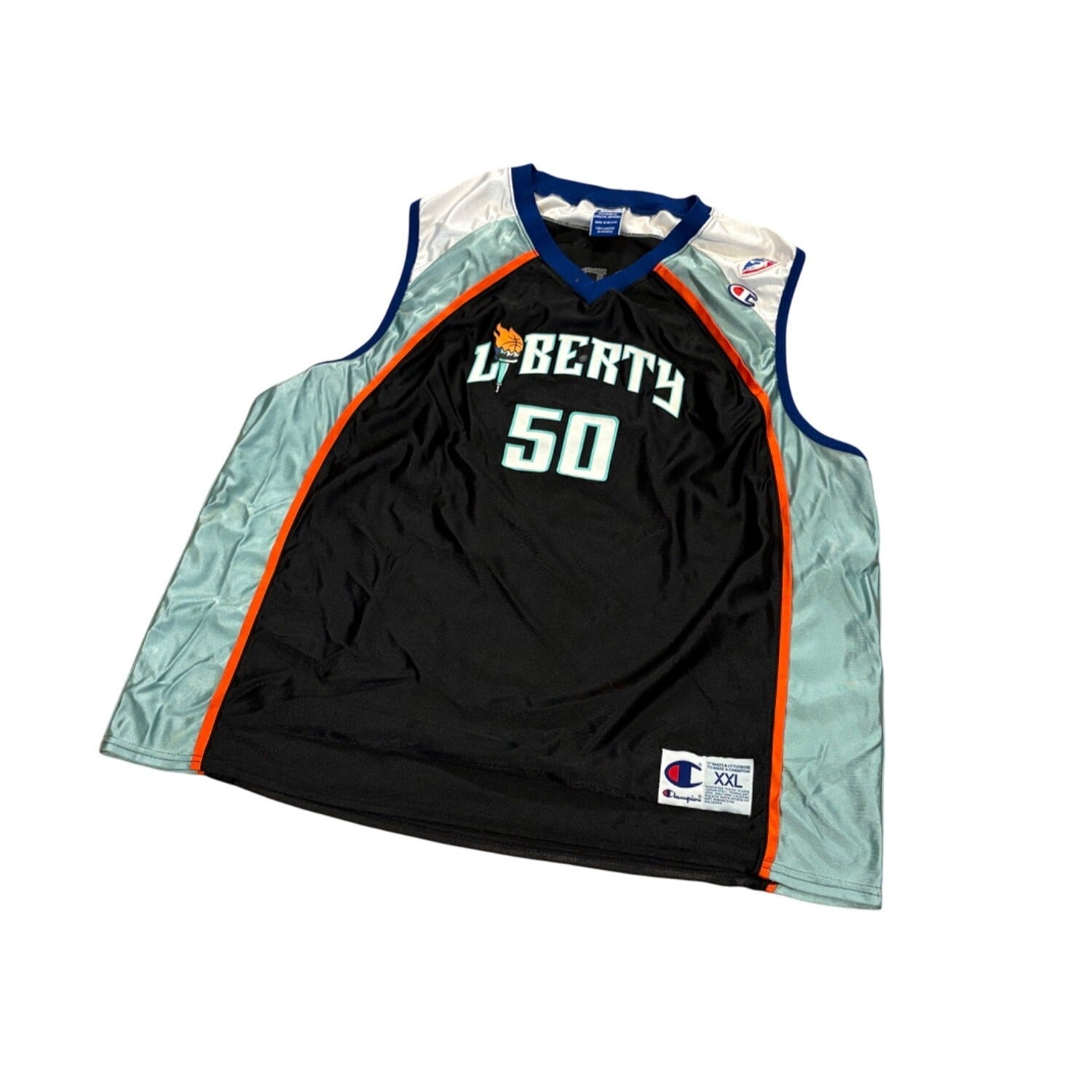 Vintage 90s Champion New York Liberty Rebecca Lobo #50 WNBA Jersey Size 2XL
