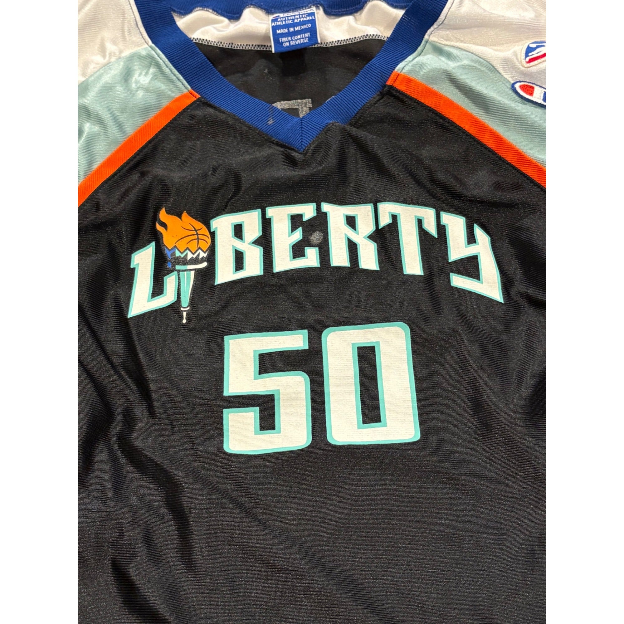 Vintage 90s Champion New York Liberty Rebecca Lobo #50 WNBA Jersey Size 2XL