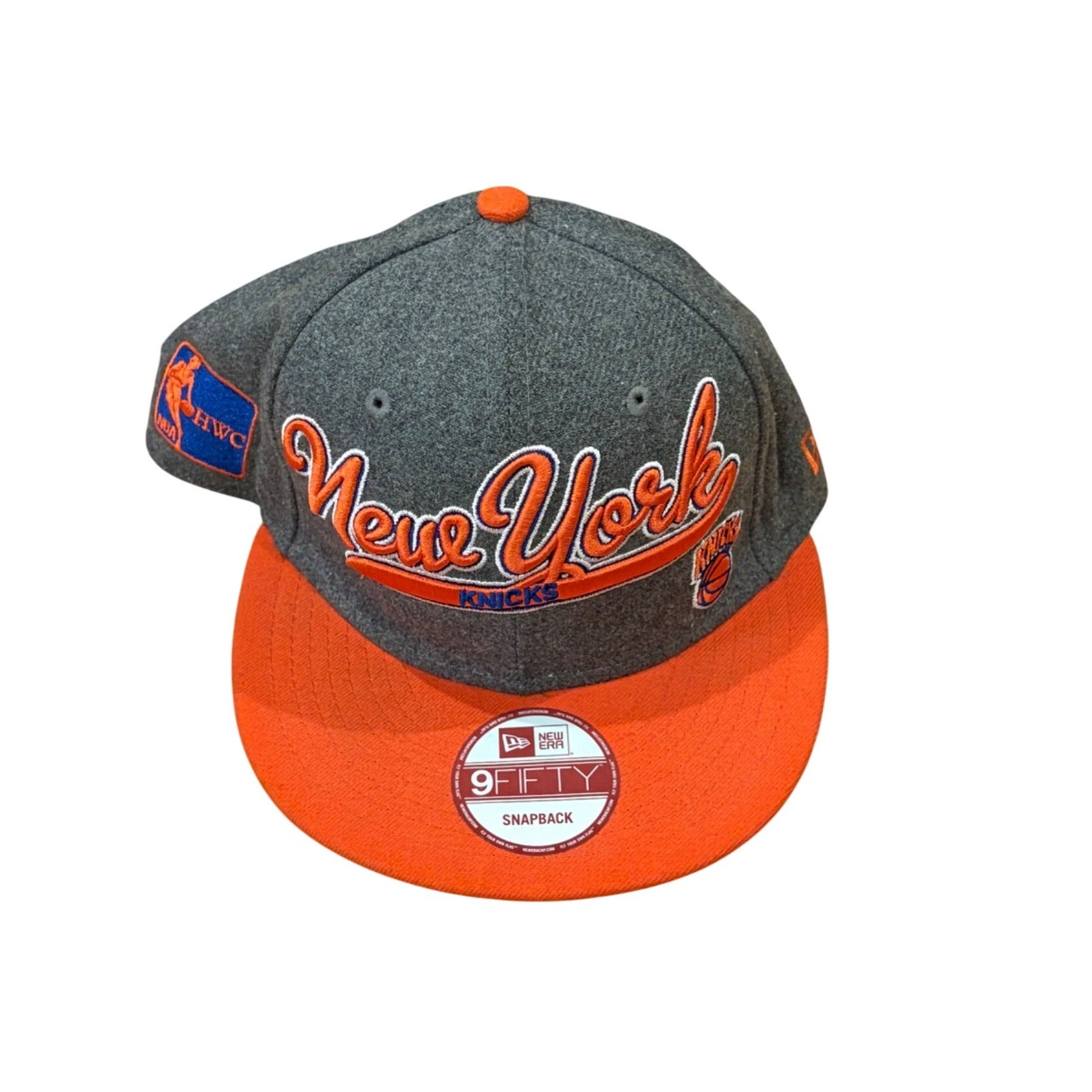 New Era 9Fifty New York Knicks NBA Hardwood Classics Wool Snapback Hat Gray