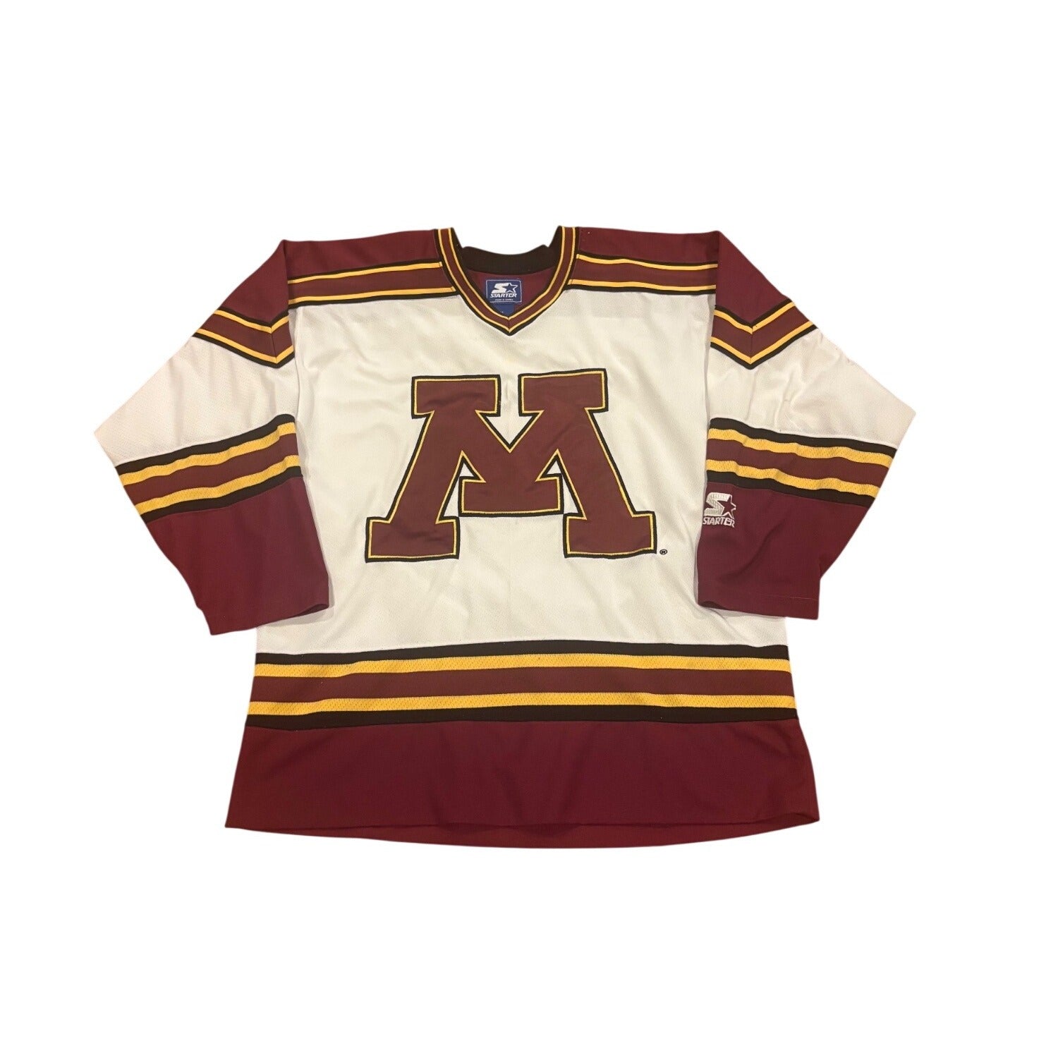 Vintage 90s Starter Minnesota Golden Gophers Stitched NCAA Hockey Jersey Medium