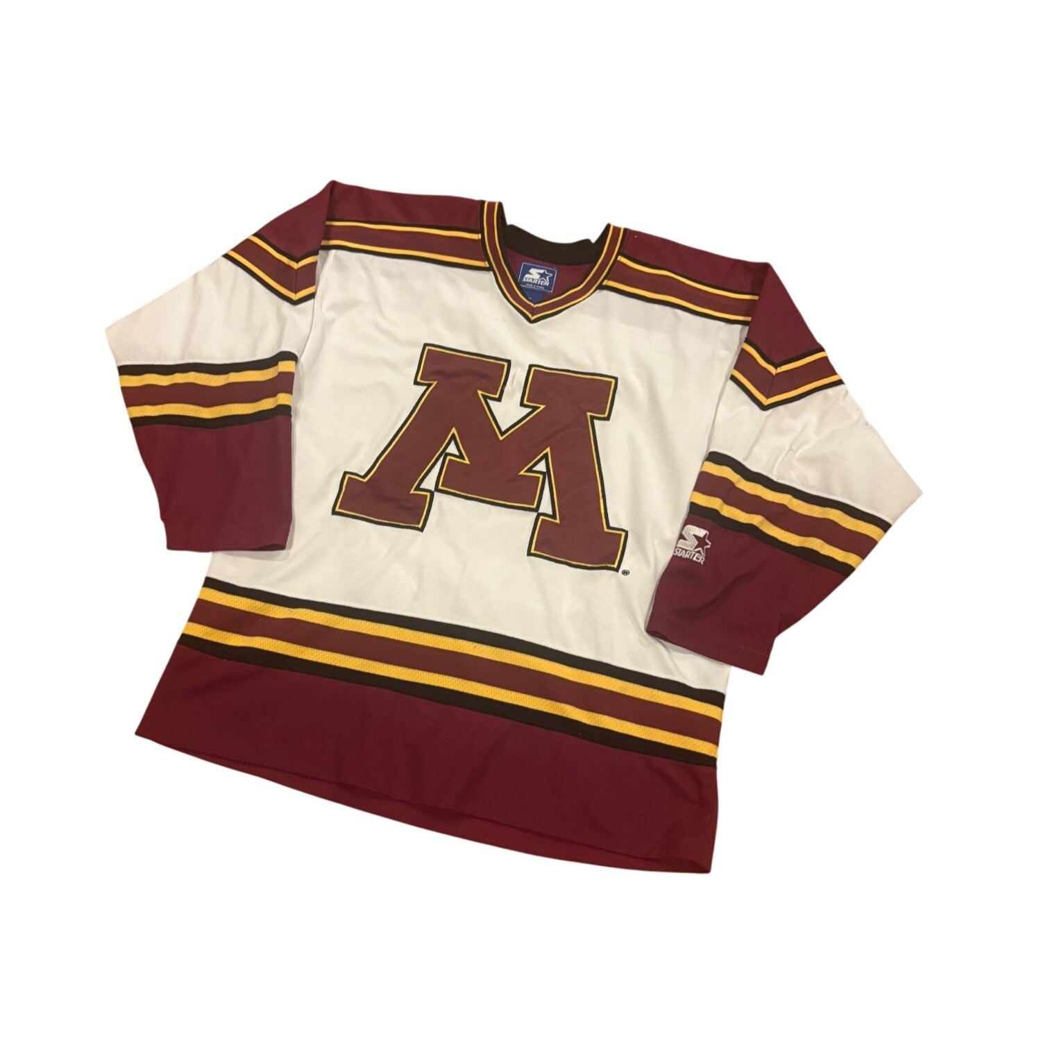 Vintage 90s Starter Minnesota Golden Gophers Stitched NCAA Hockey Jersey Medium