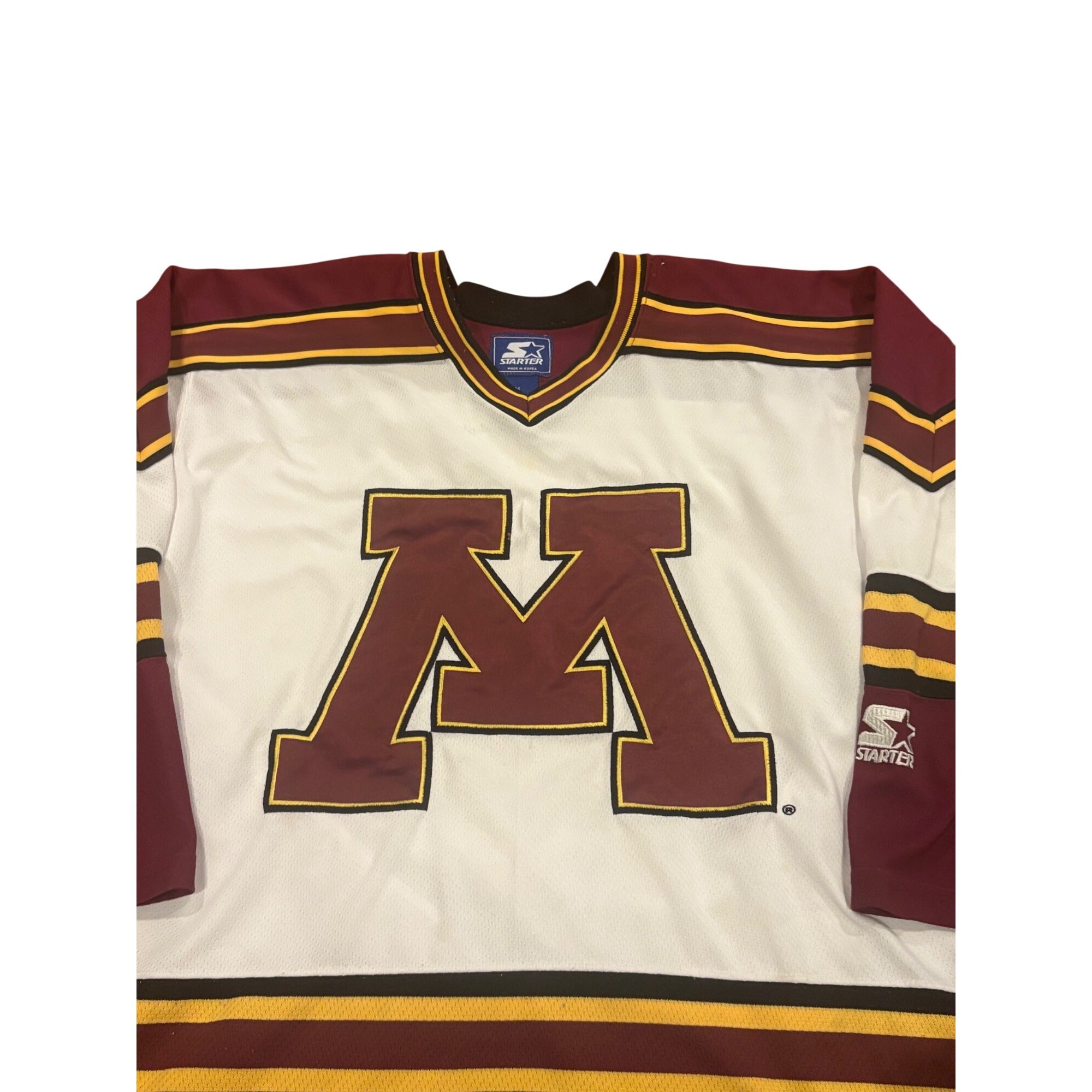 Vintage 90s Starter Minnesota Golden Gophers Stitched NCAA Hockey Jersey Medium