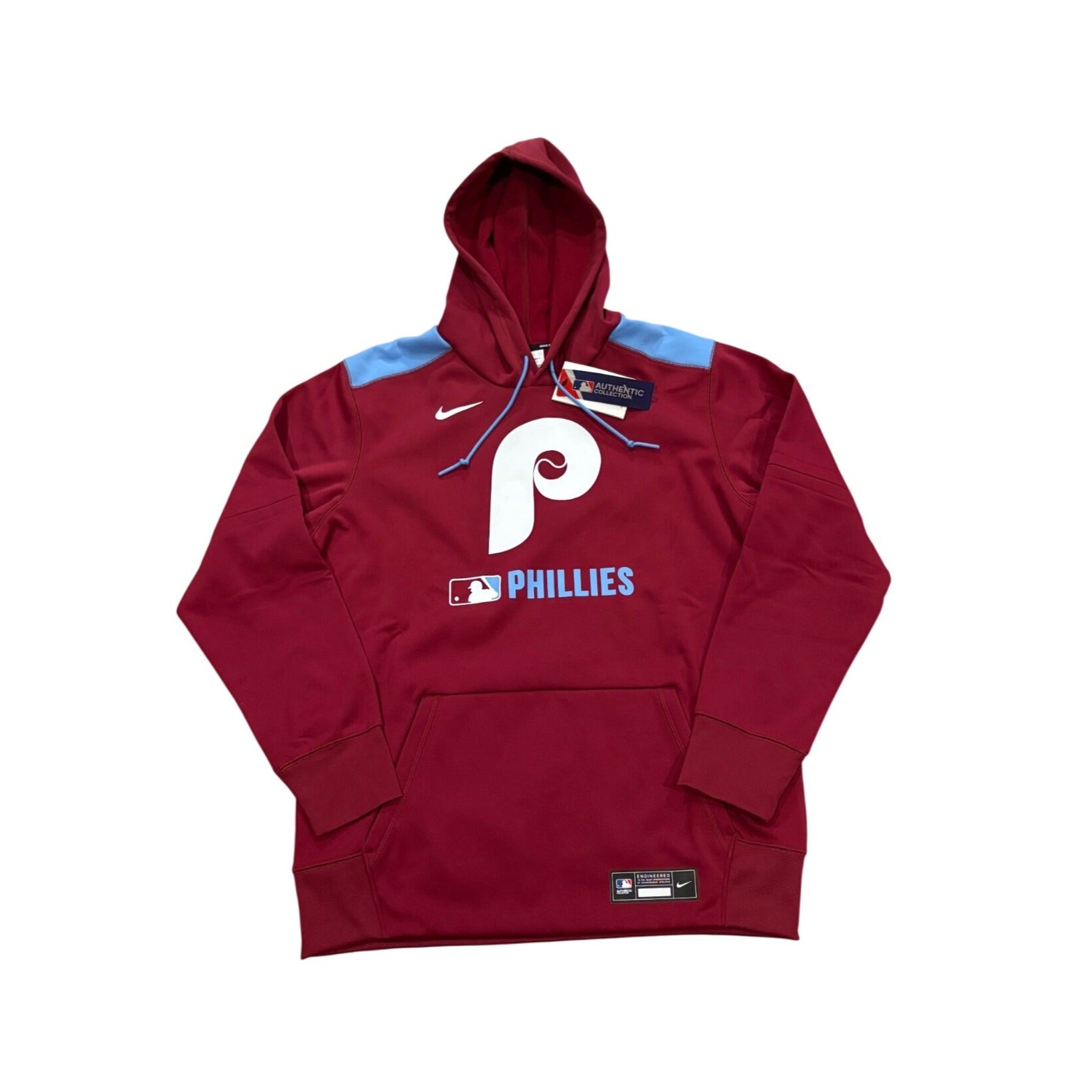 Nike Men's Philadelphia Phillies Maroon Therma Authentic Collection Hoodie Large