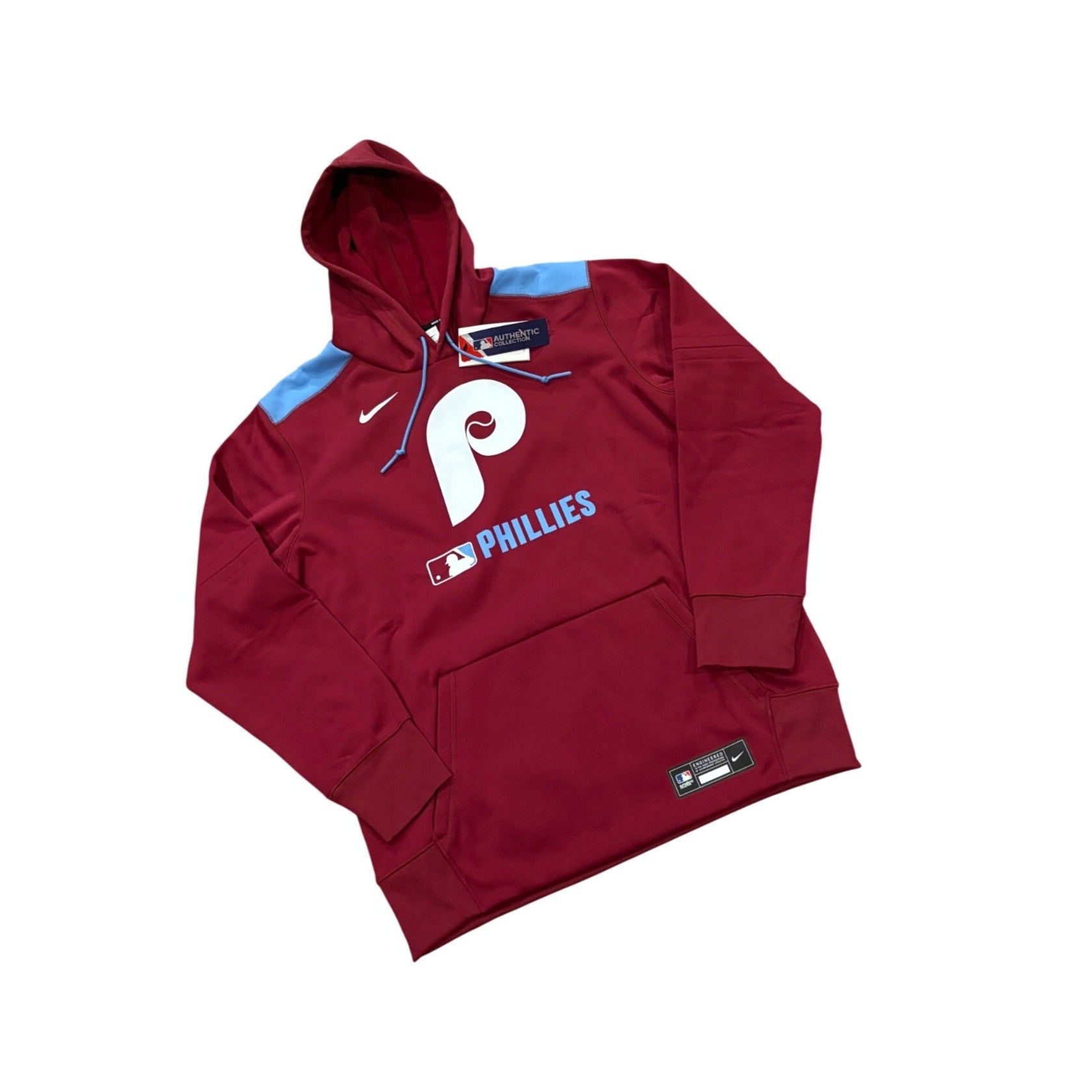 Nike Men's Philadelphia Phillies Maroon Therma Authentic Collection Hoodie Large