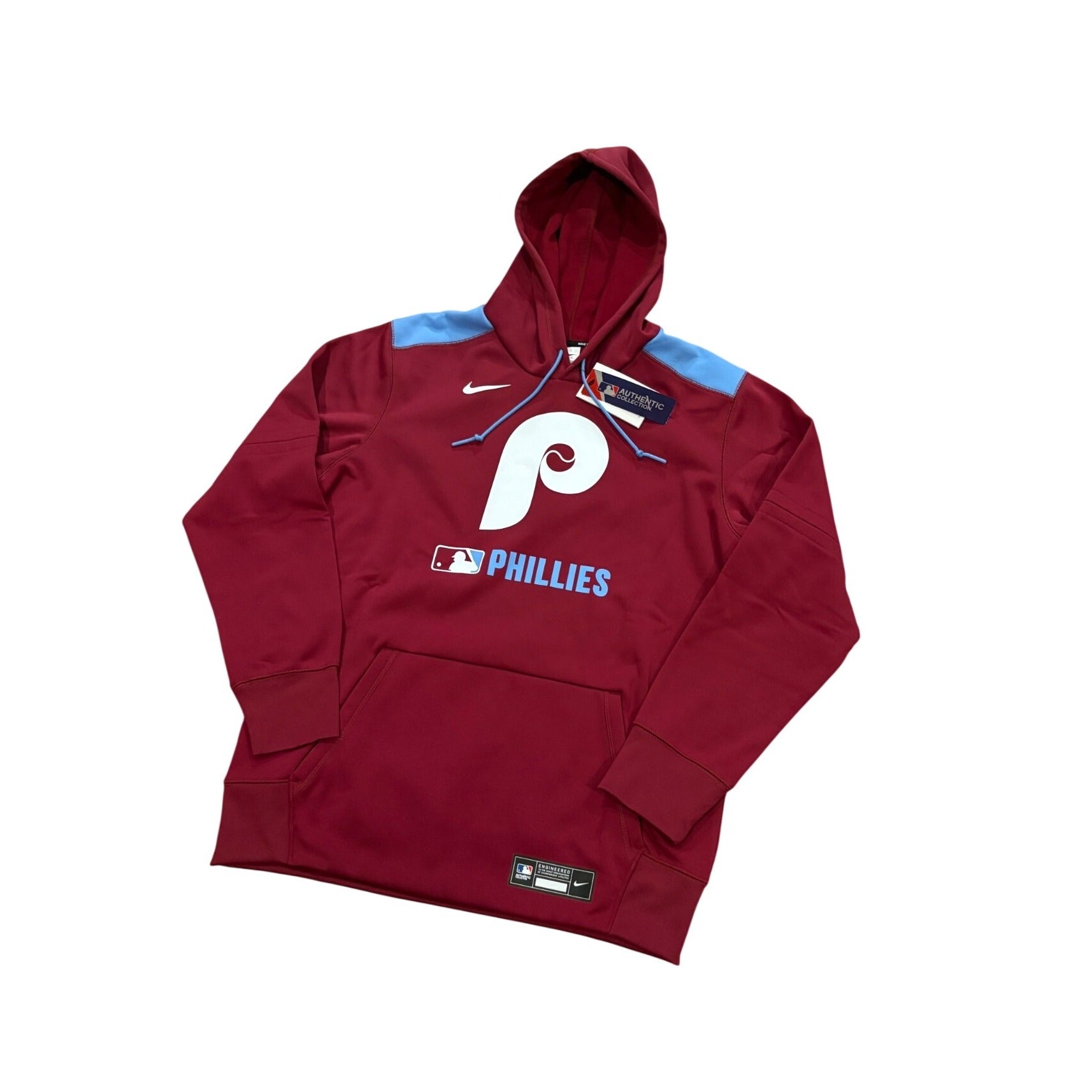 Nike Men's Philadelphia Phillies Maroon Therma Authentic Collection Hoodie Large