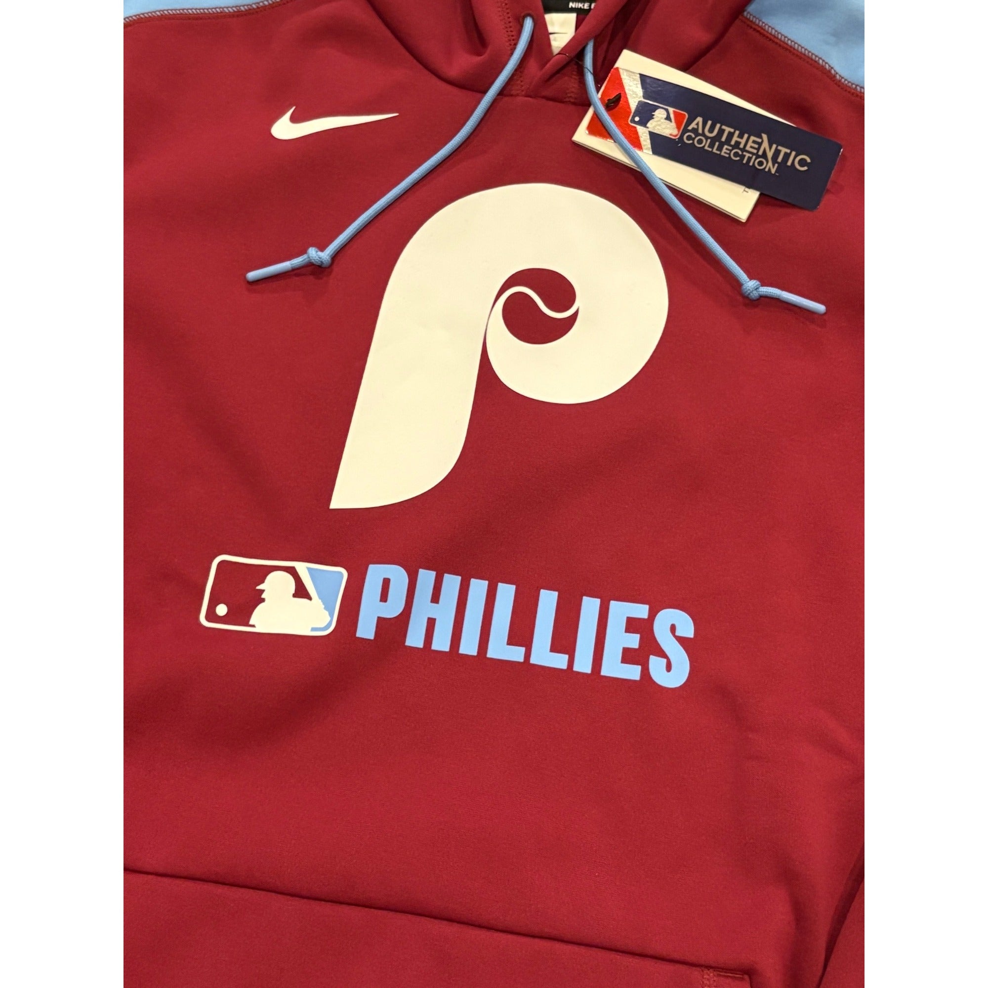 Nike Men's Philadelphia Phillies Maroon Therma Authentic Collection Hoodie Large