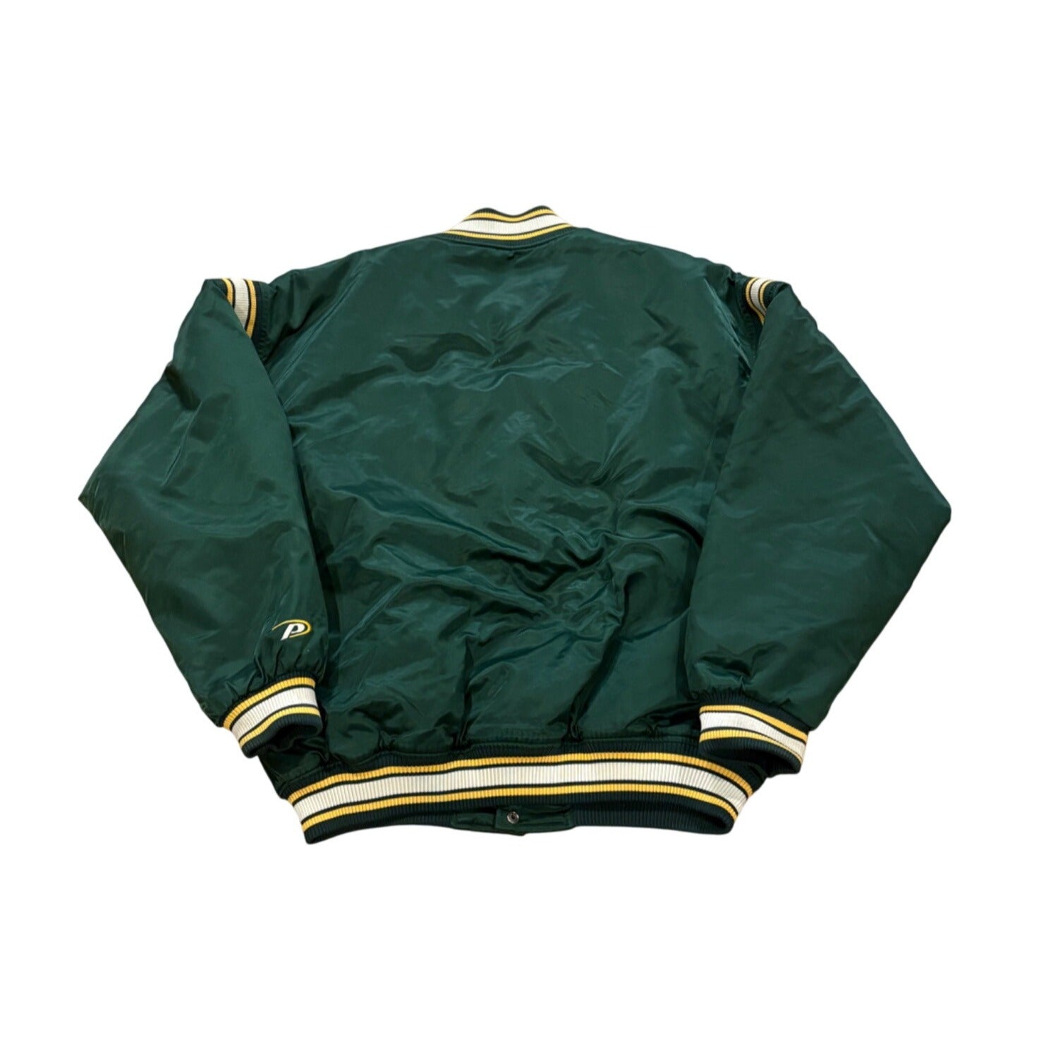 Vintage Pro Player Green Bay Packers NFL Satin Bomber Jacket Green Men's Large