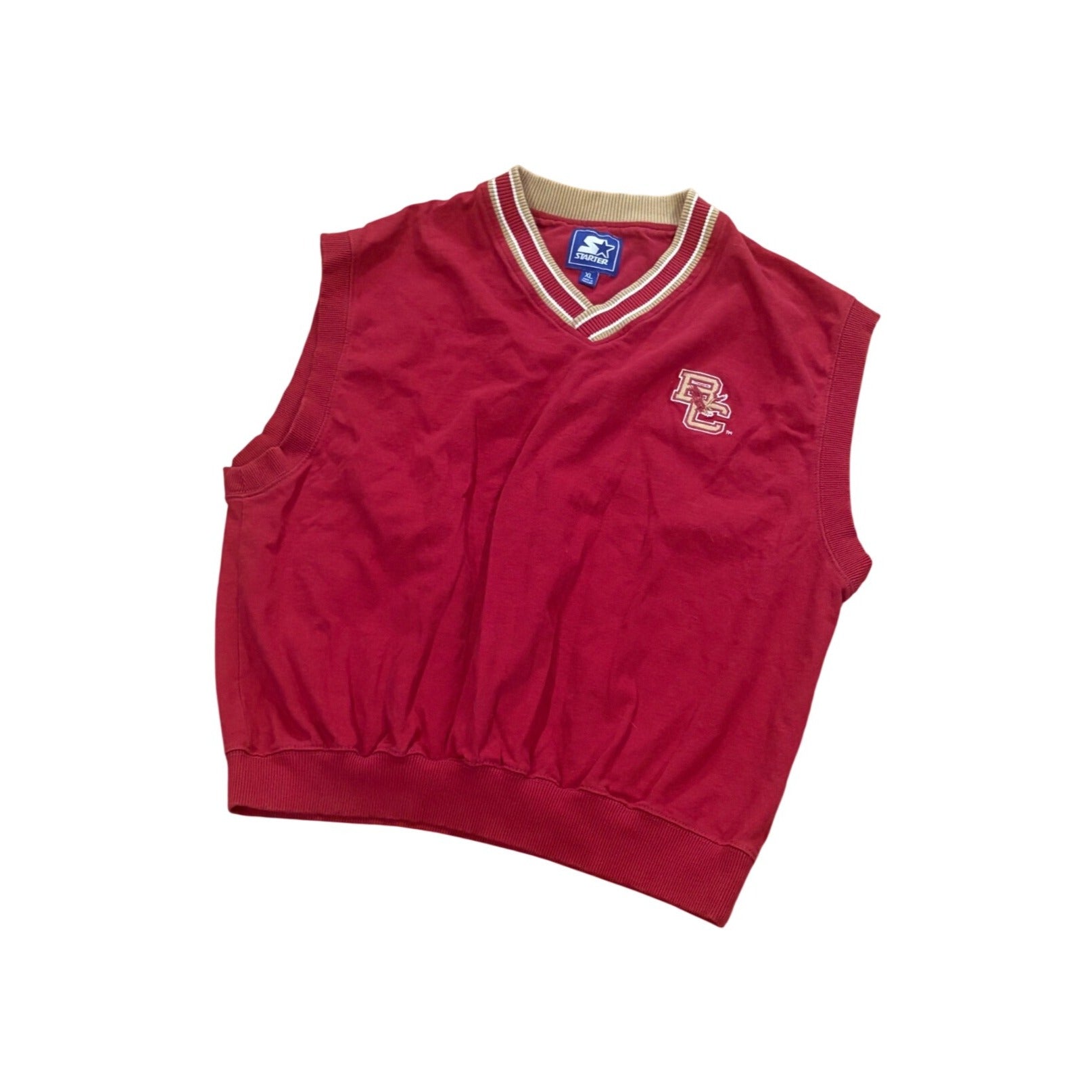 Vintage 90s Starter Boston College Eagle Pullover Sweater Vest Men's XL