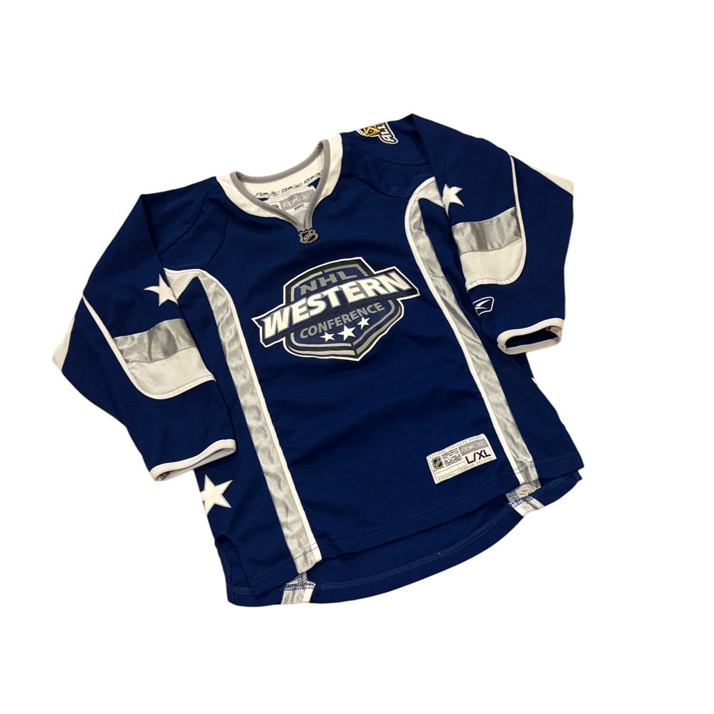Reebok Dallas 2007 NHL Western Conference All Star Hockey Jersey Blue Youth L/XL