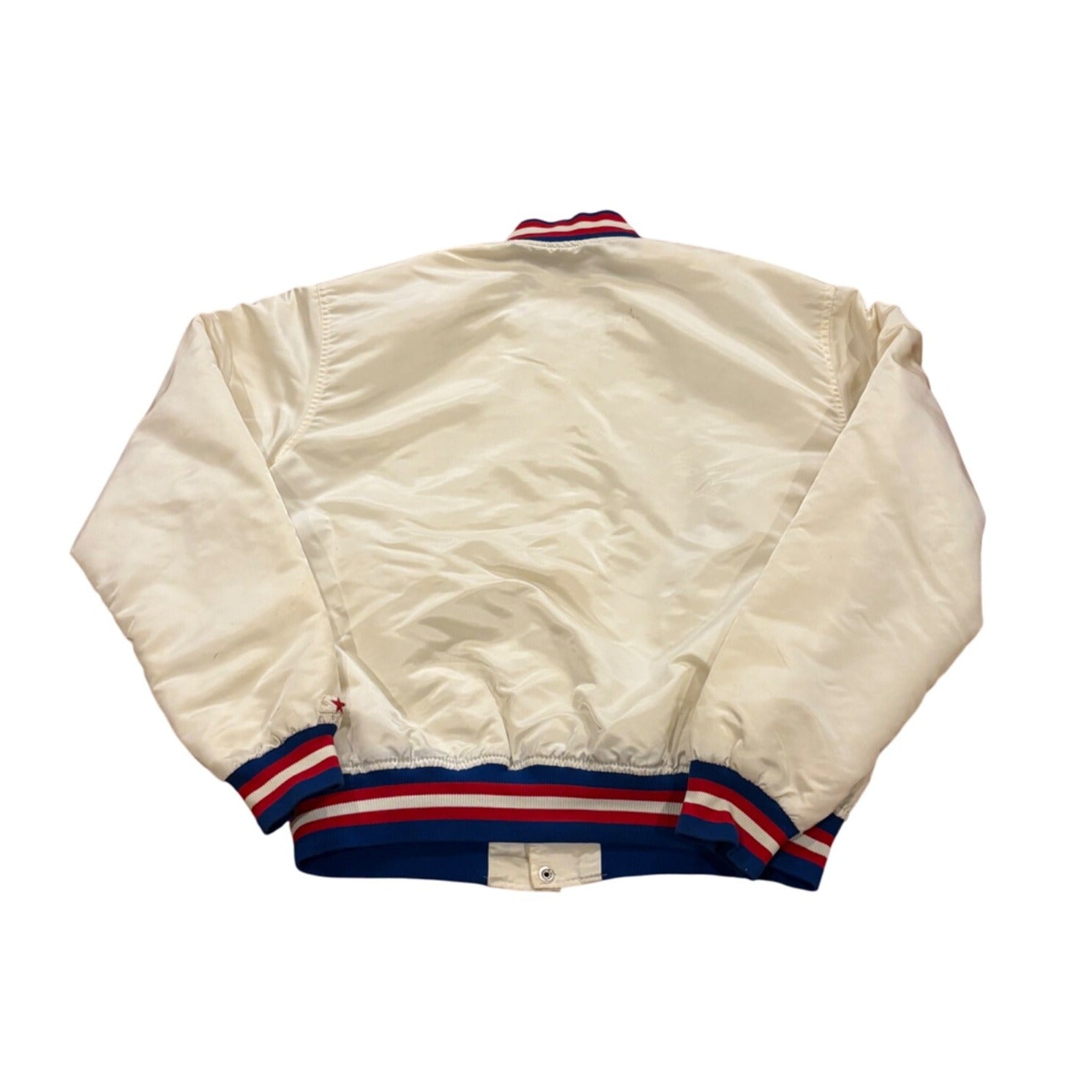 Rare Vintage Starter Philadelphia 76ers Sixers NBA White Satin Jacket Men's XL