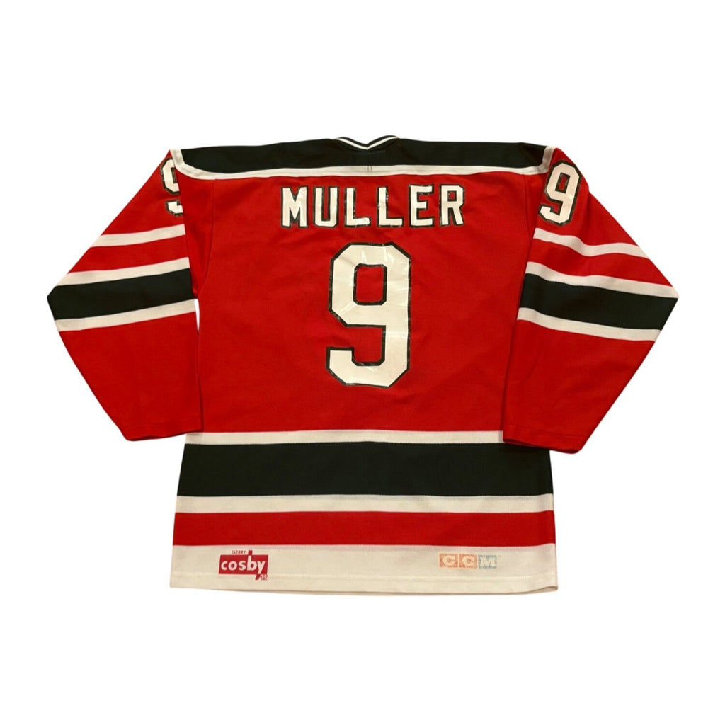 Vintage 80s Gerry Cosby CCM New Jersey Devils Kirk Muller #9 NHL Hockey Jersey M