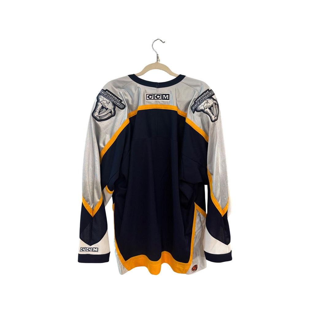 Vintage 90s CCM Air-Knit Nashville Predators Stitched NHL Hockey Jersey Men's XL