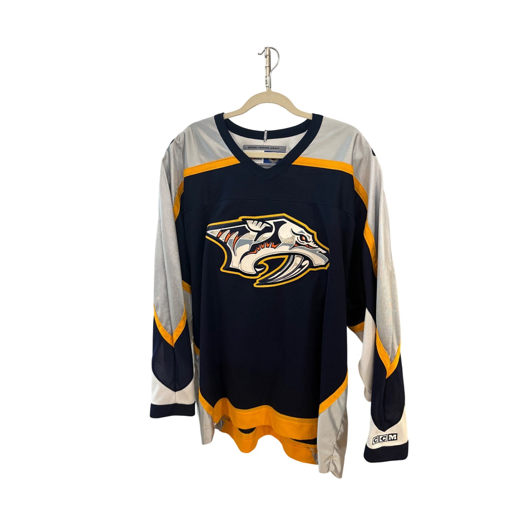 Vintage 90s CCM Air-Knit Nashville Predators Stitched NHL Hockey Jersey Men's XL