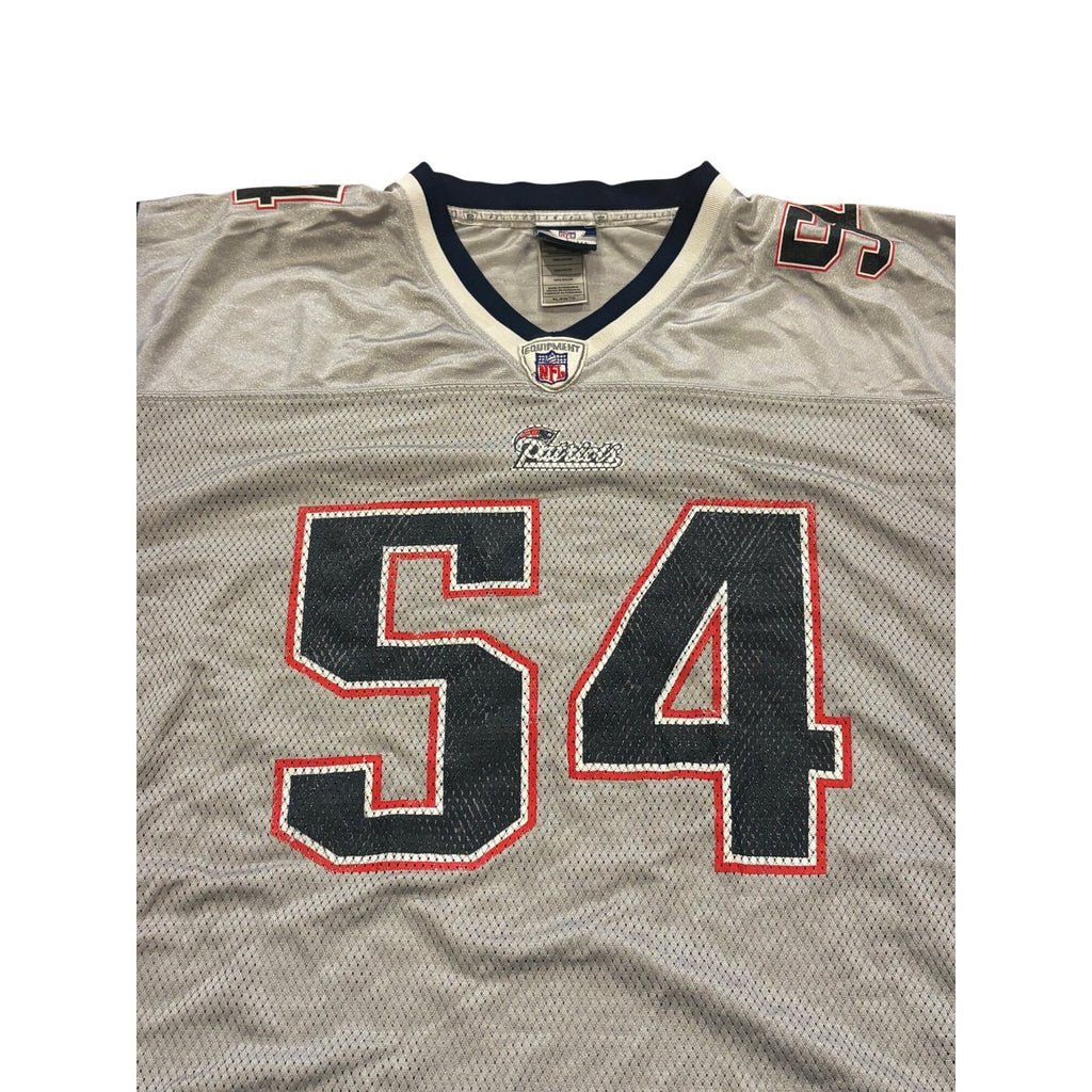 Rare Reebok New England Patriots Tedy Bruschi #54 Silver NFL Football Jersey XL