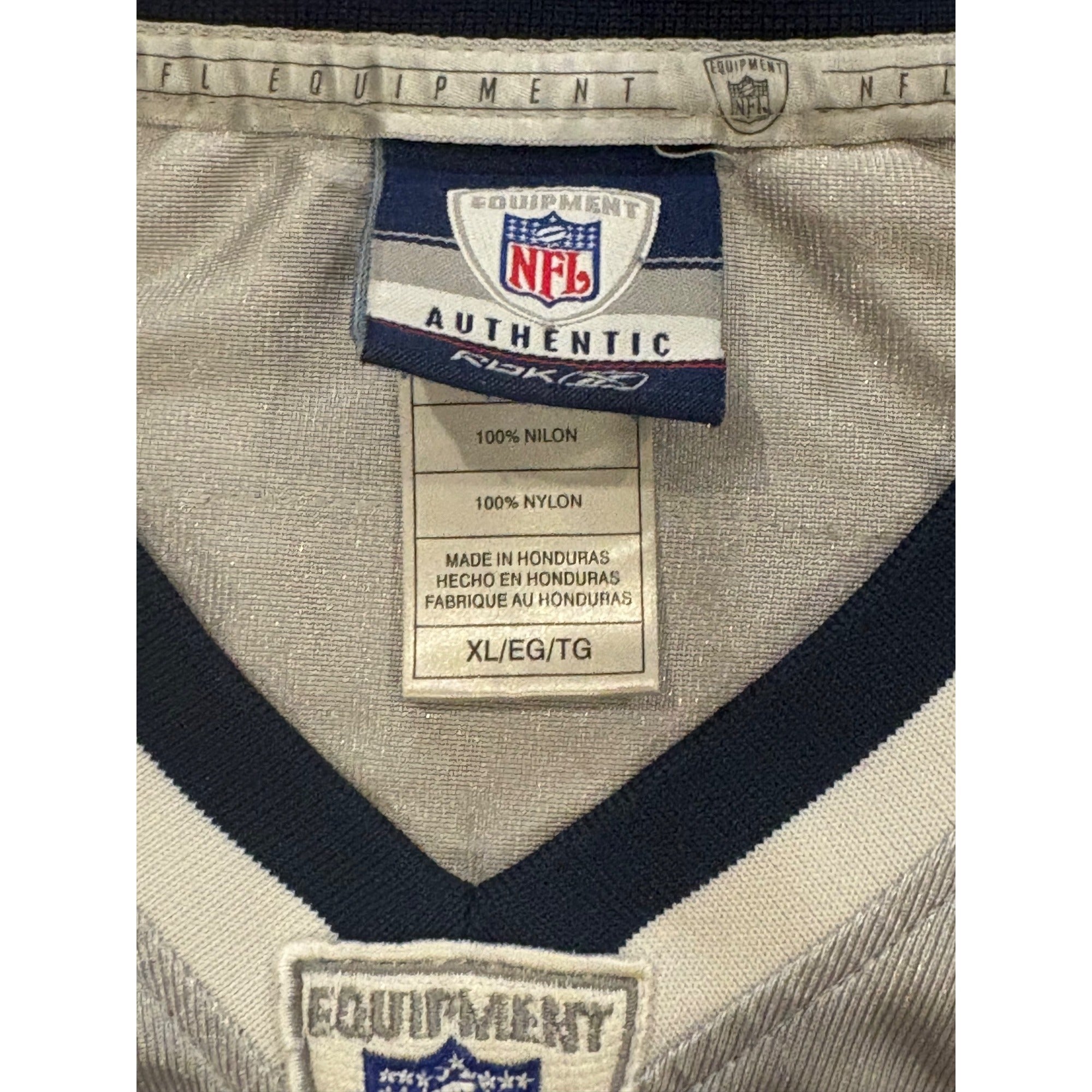 Rare Reebok New England Patriots Tedy Bruschi #54 Silver NFL Football Jersey XL