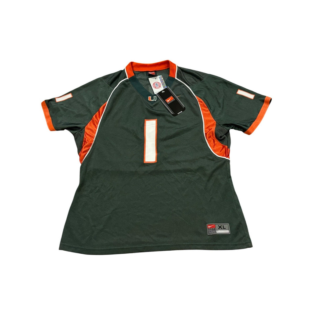 Nike Team Miami Hurricanes #1 NCAA Football Jersey Green Youth XL NWT