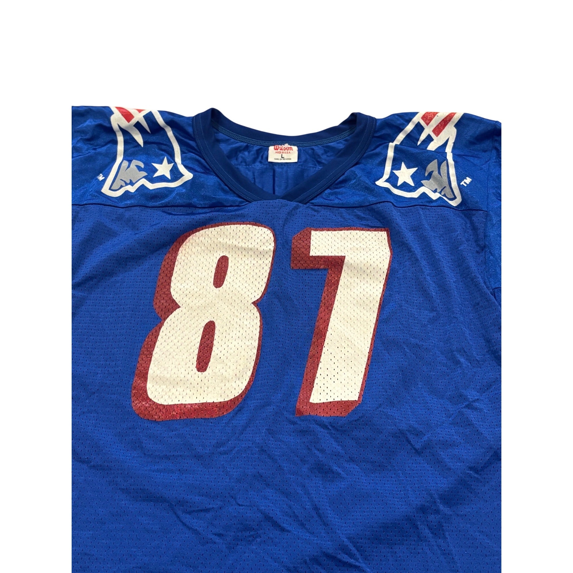 Vintage 90s Wilson New England Patriots Ben Coates #87 NFL Football Jersey Large