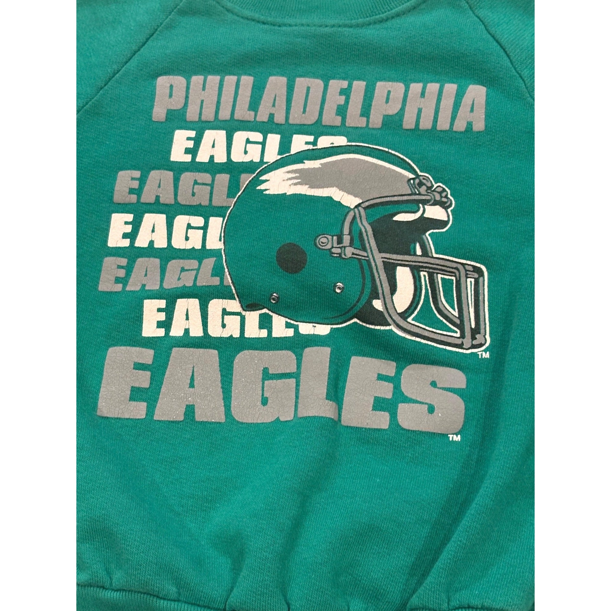 Vintage 80's Philadelphia Eagles Garan NFL Crewneck Sweatshirt Kids Size 7