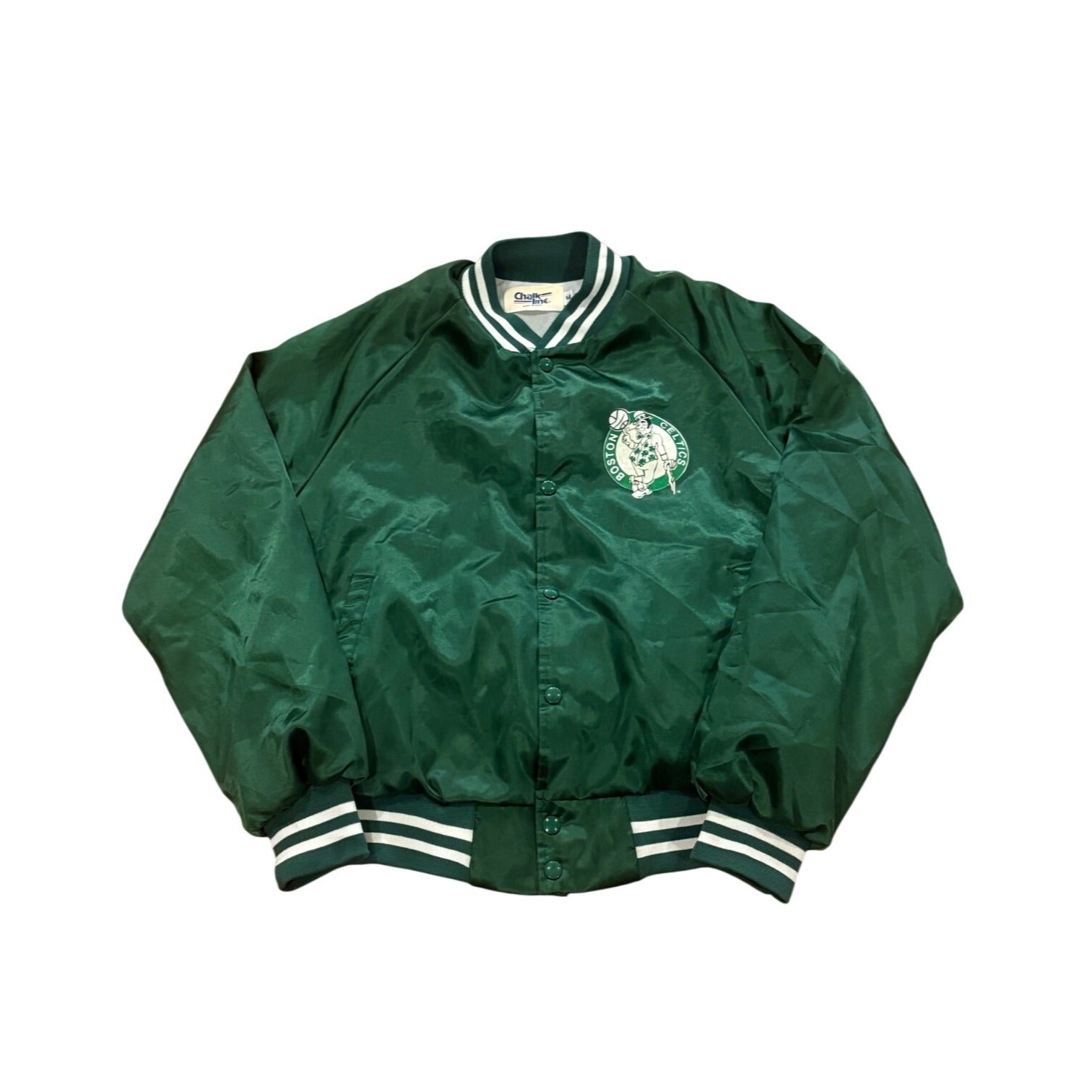 Vintage 90s Chalk Line Boston Celtics NBA Basketball Satin Jacket Green Medium
