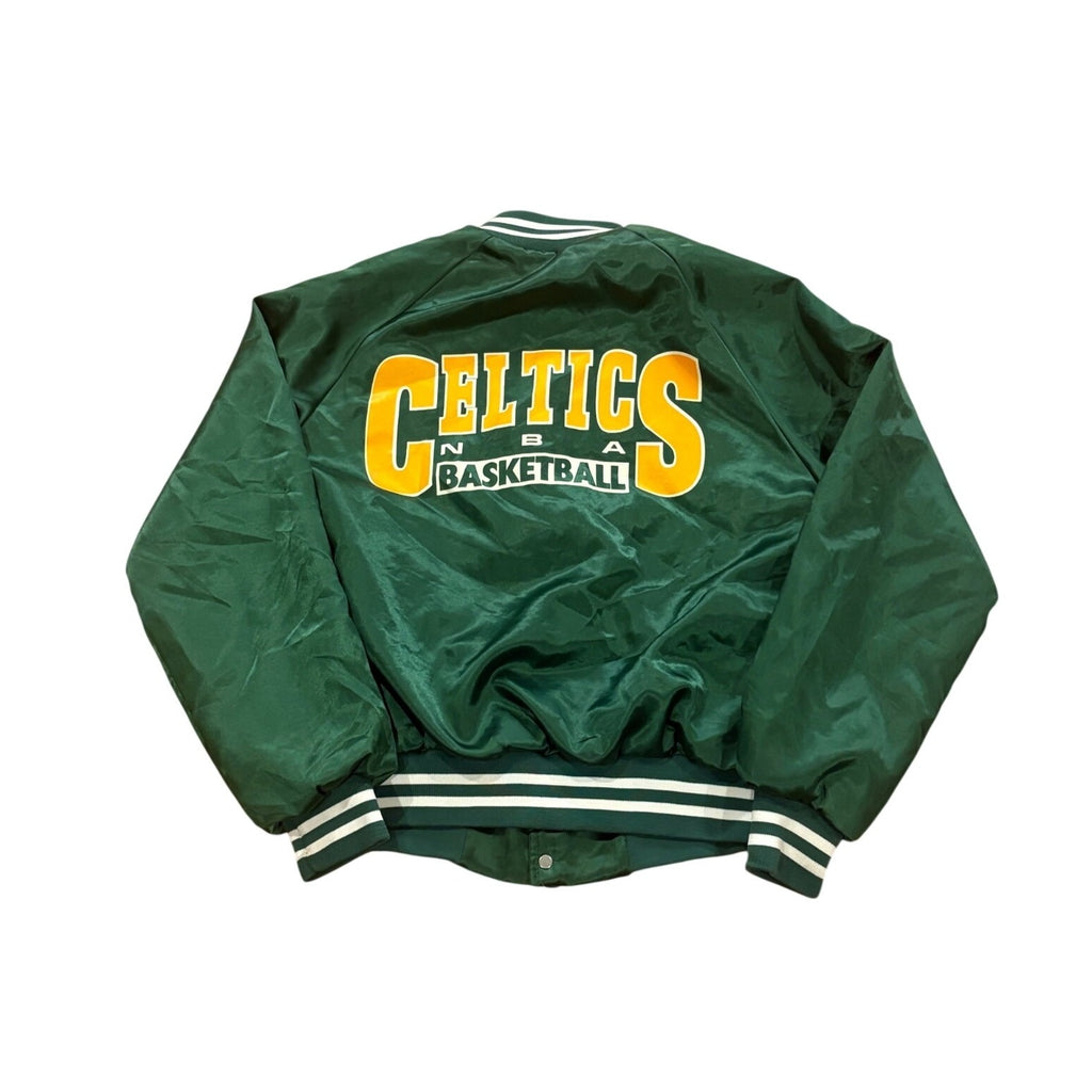 Vintage 90s Chalk Line Boston Celtics NBA Basketball Satin Jacket Green Medium