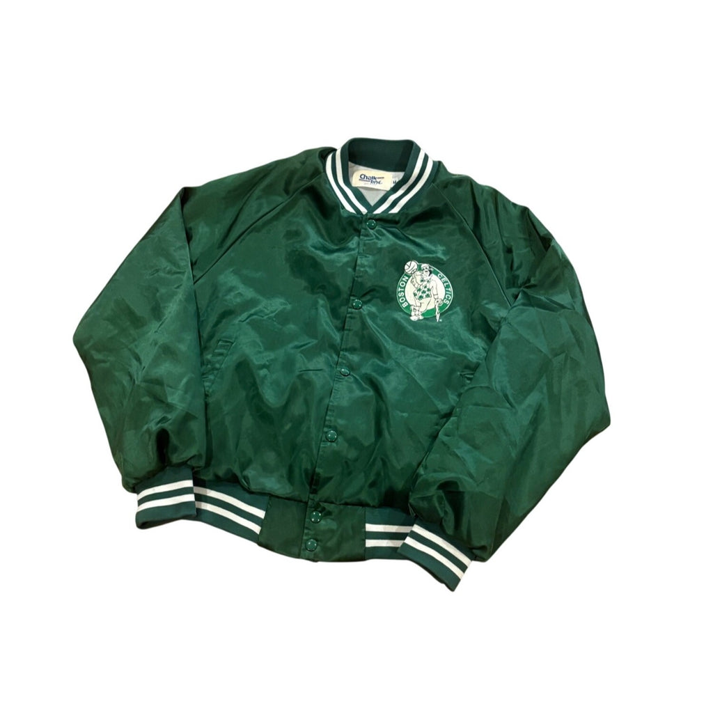 Vintage 90s Chalk Line Boston Celtics NBA Basketball Satin Jacket Green Medium