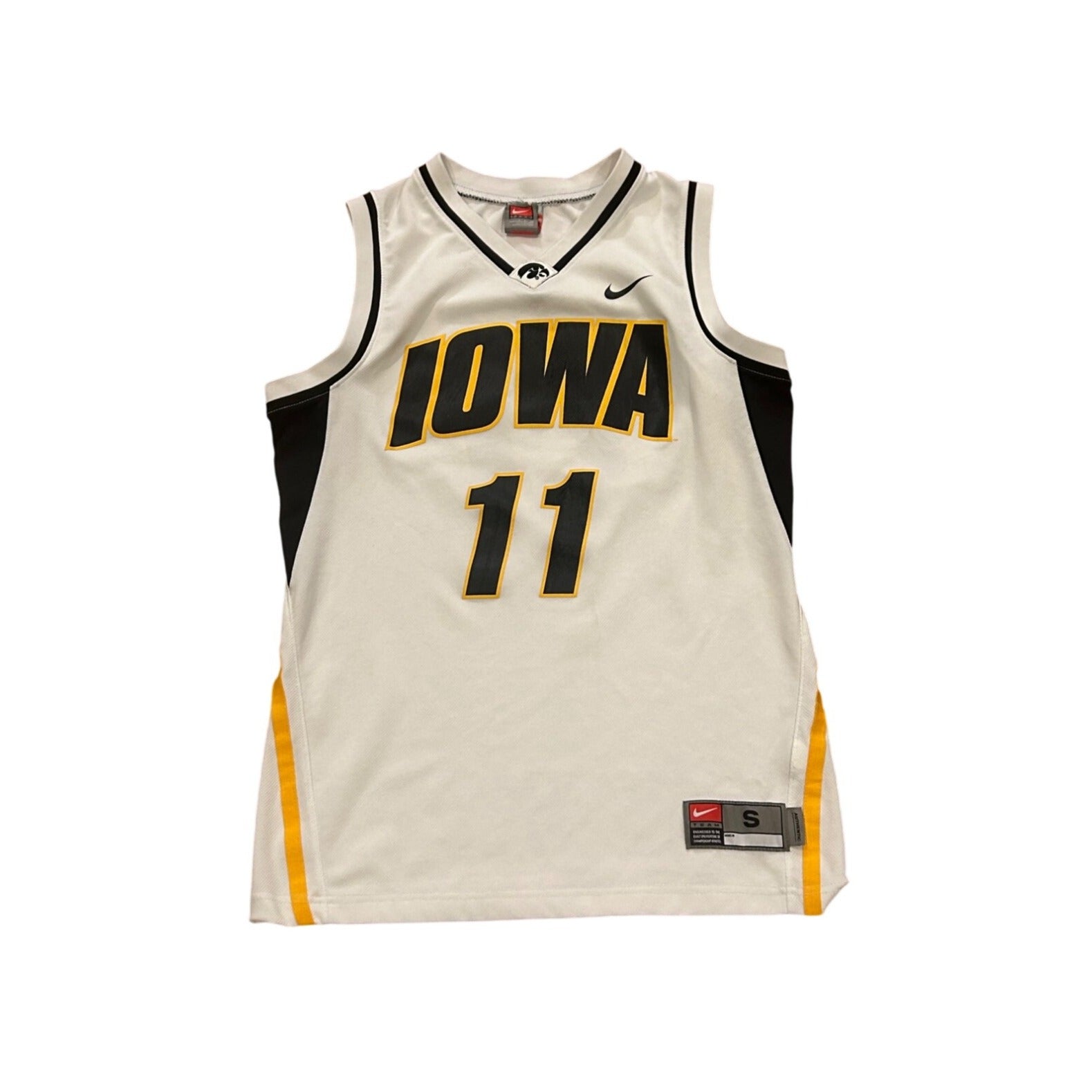 Nike Team Iowa Hawkeyes #11 NCAA Basketball Jersey White Men's Small