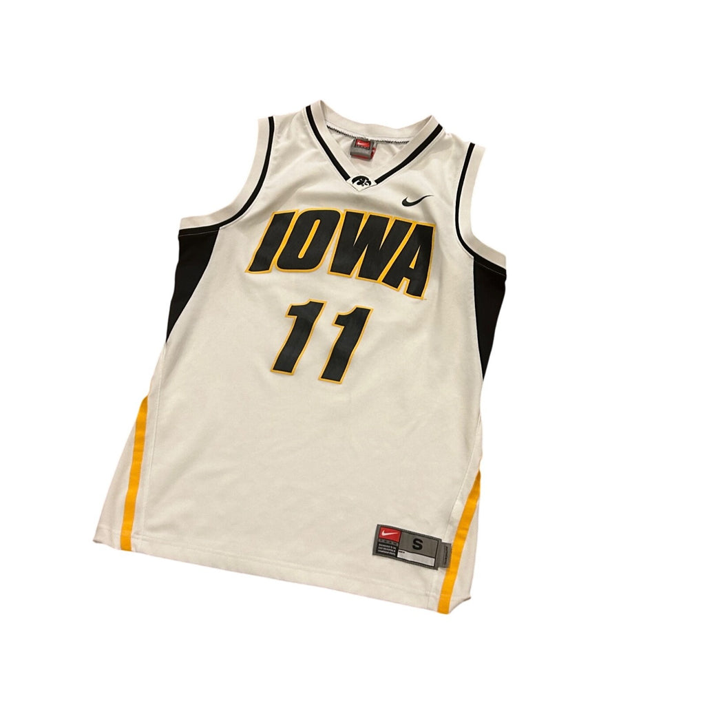 Nike Team Iowa Hawkeyes #11 NCAA Basketball Jersey White Men's Small