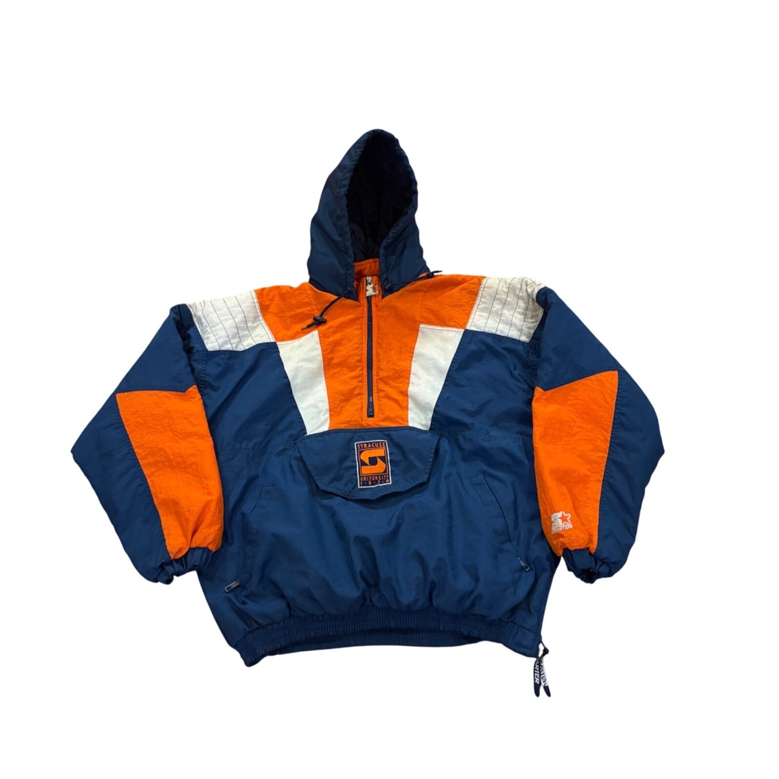 Vintage 90's Syracuse Orangeman Starter Puffer Pullover Jacket Men's Size XL