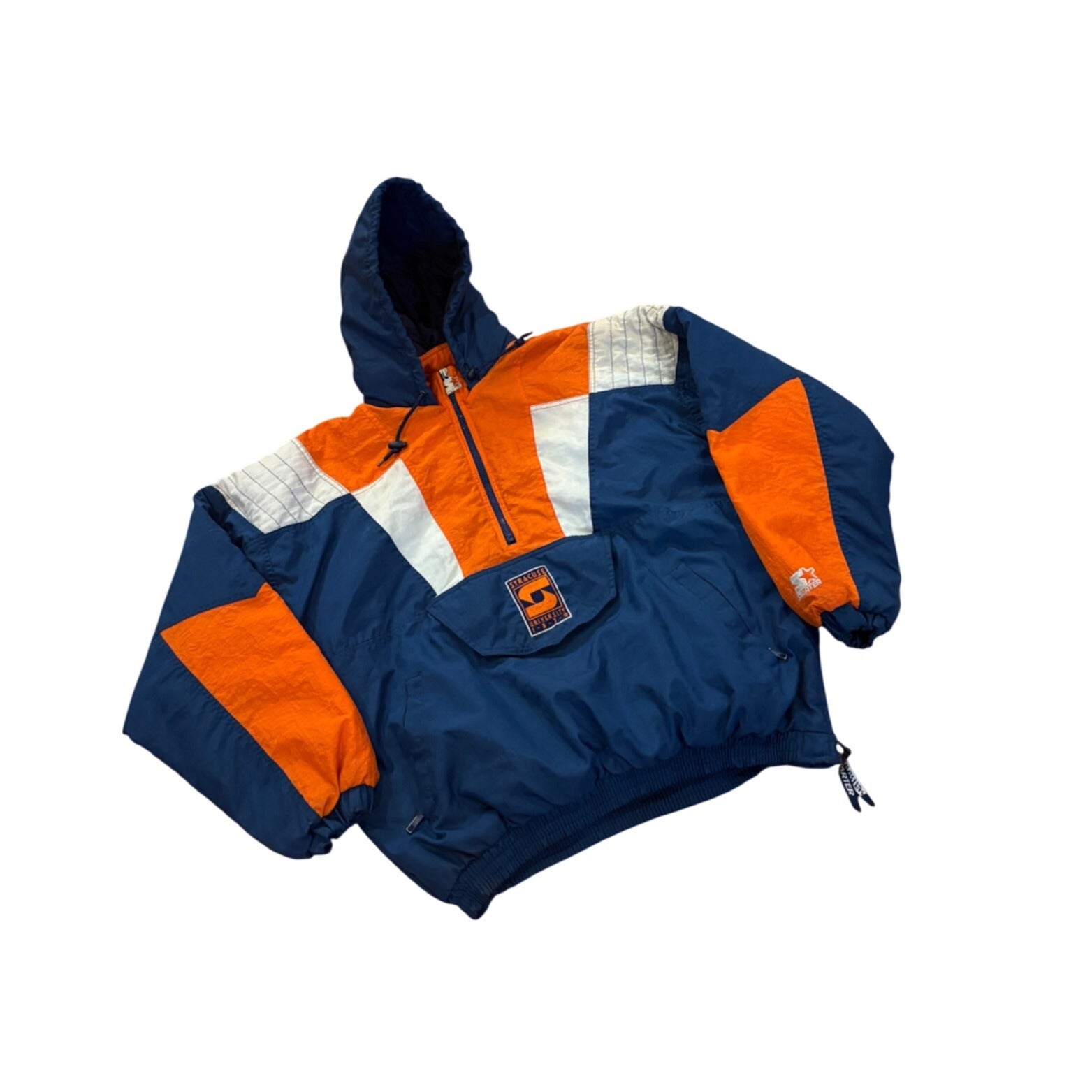 Vintage 90's Syracuse Orangeman Starter Puffer Pullover Jacket Men's Size XL